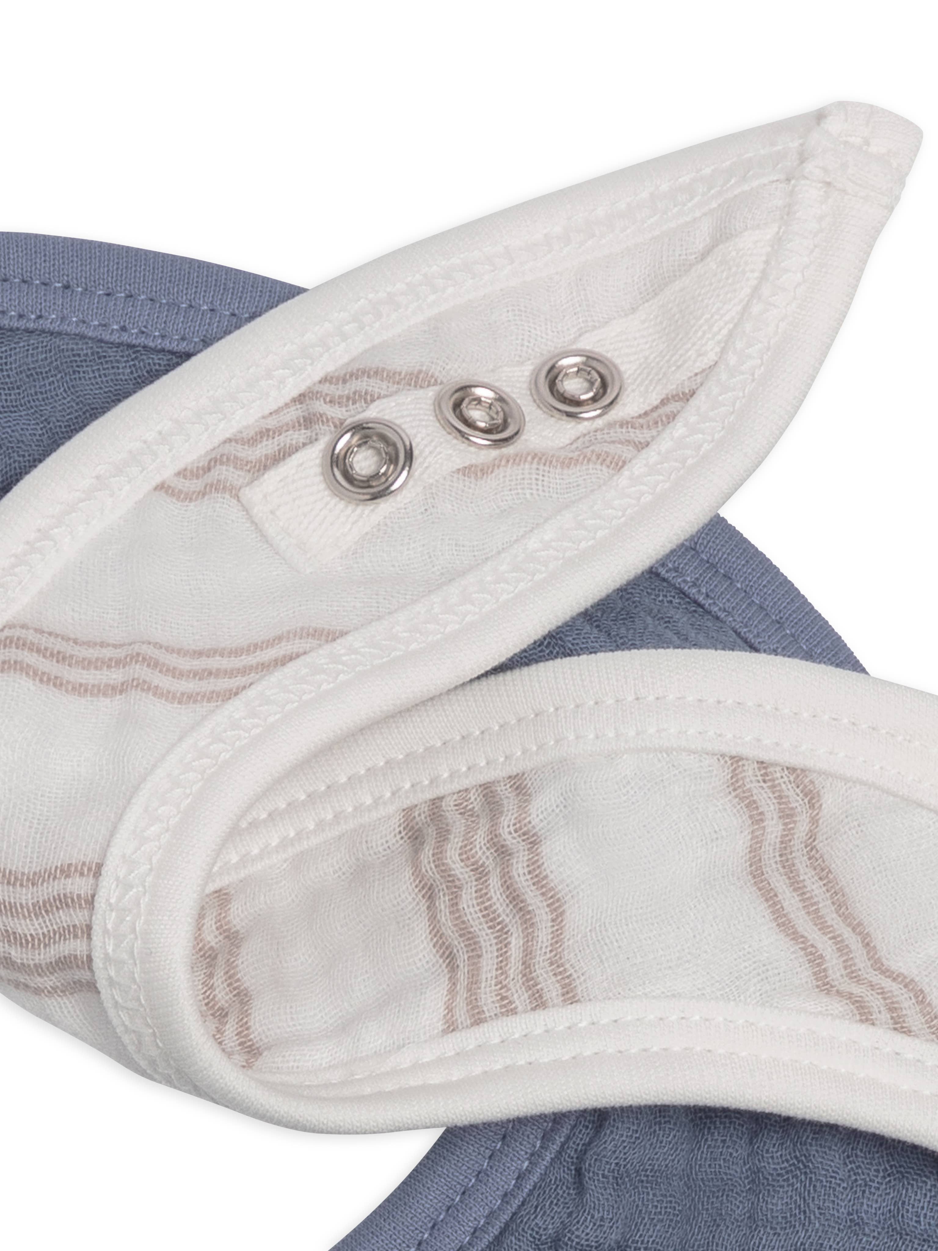 Organic 2-Pack Muslin Bibs - Enzo Stripe + Marino