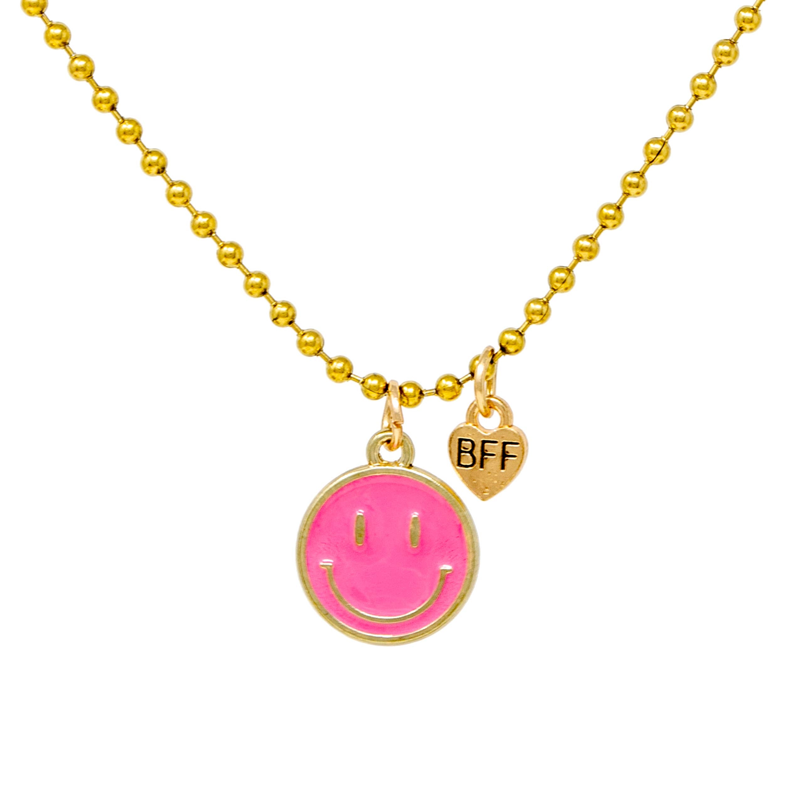 BFF Smiley Face Necklace Set