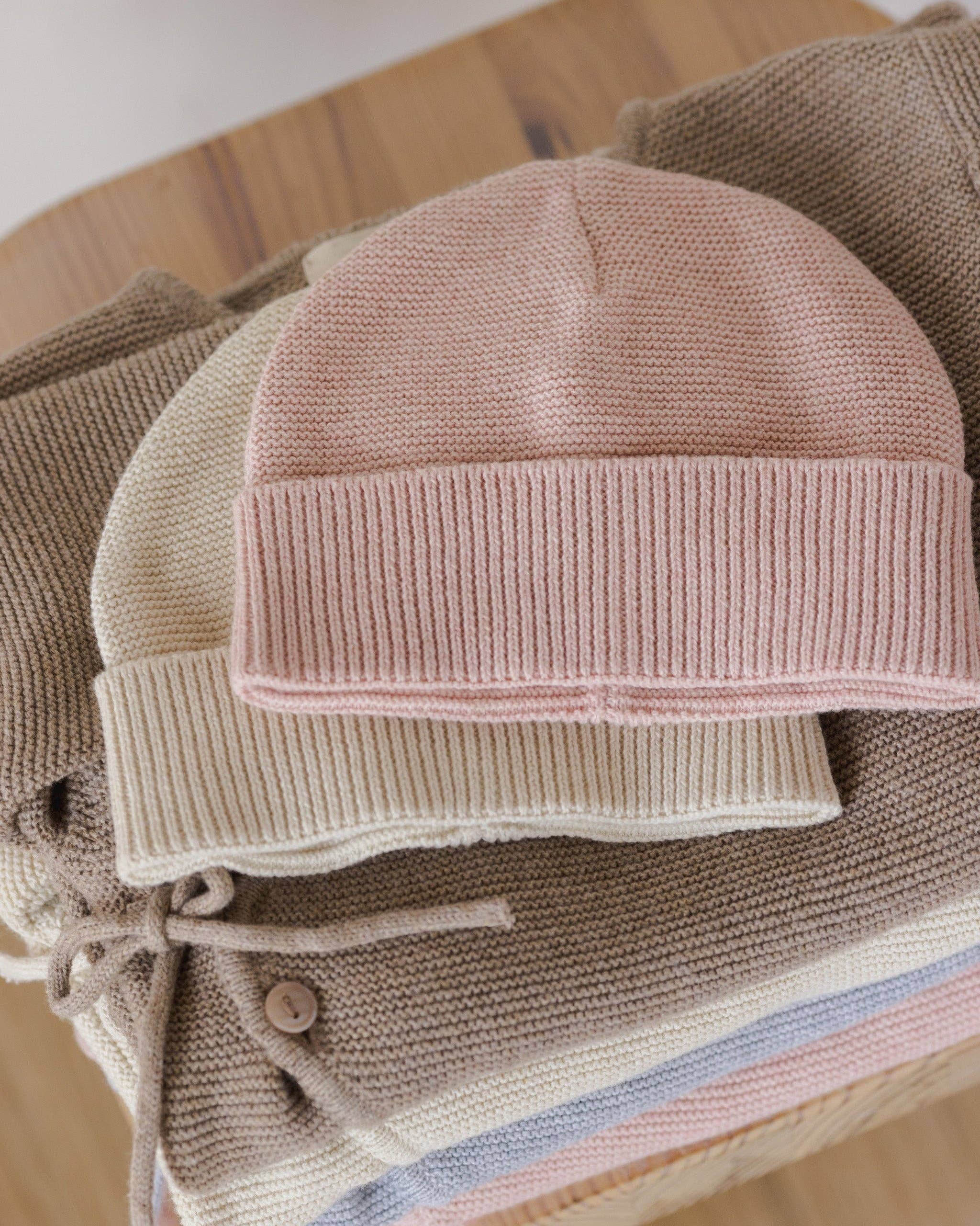 Baby Beanie || Heathered Natural