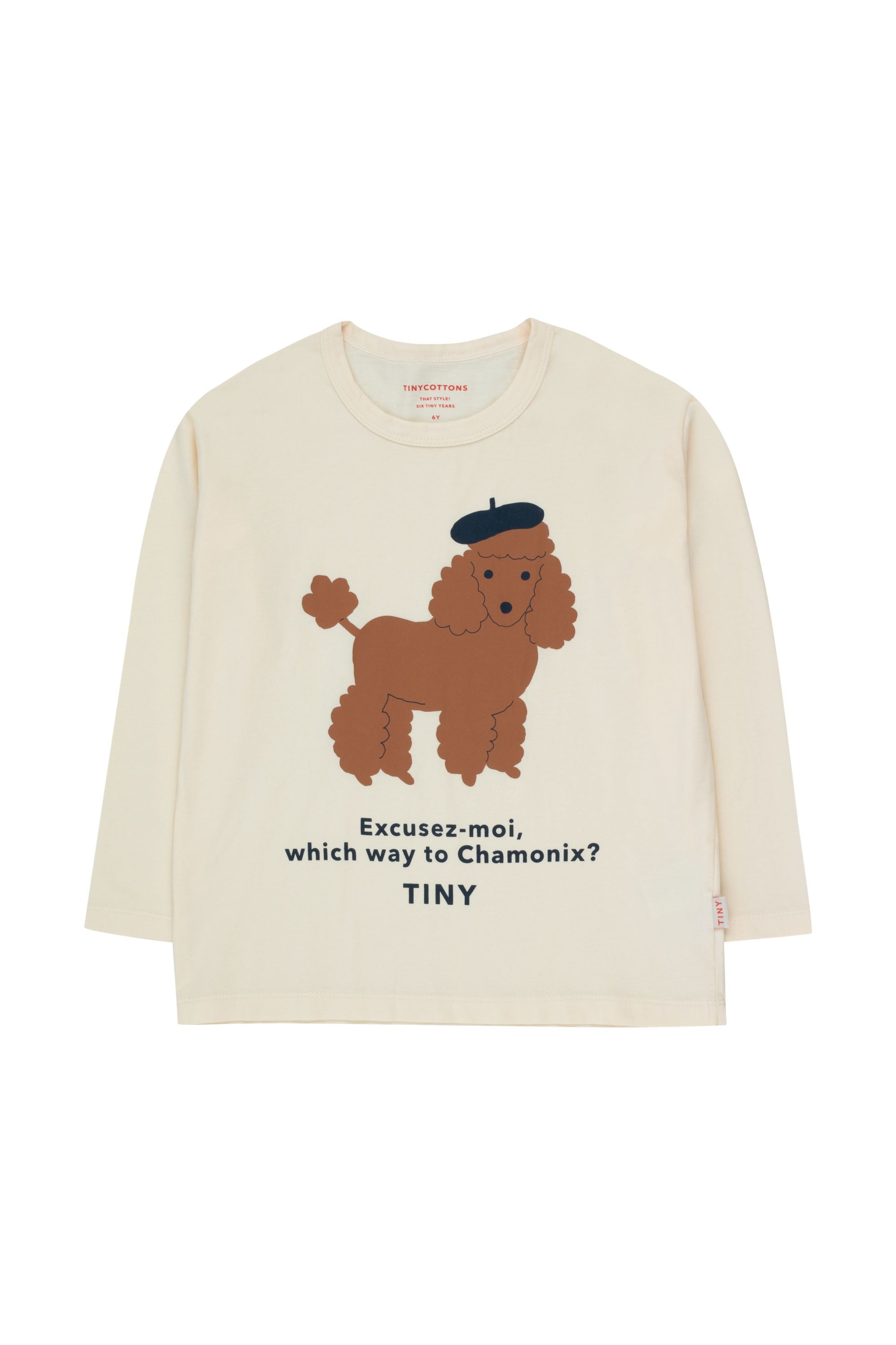 TinyCottons Tiny Poodle Tee, Light Cream