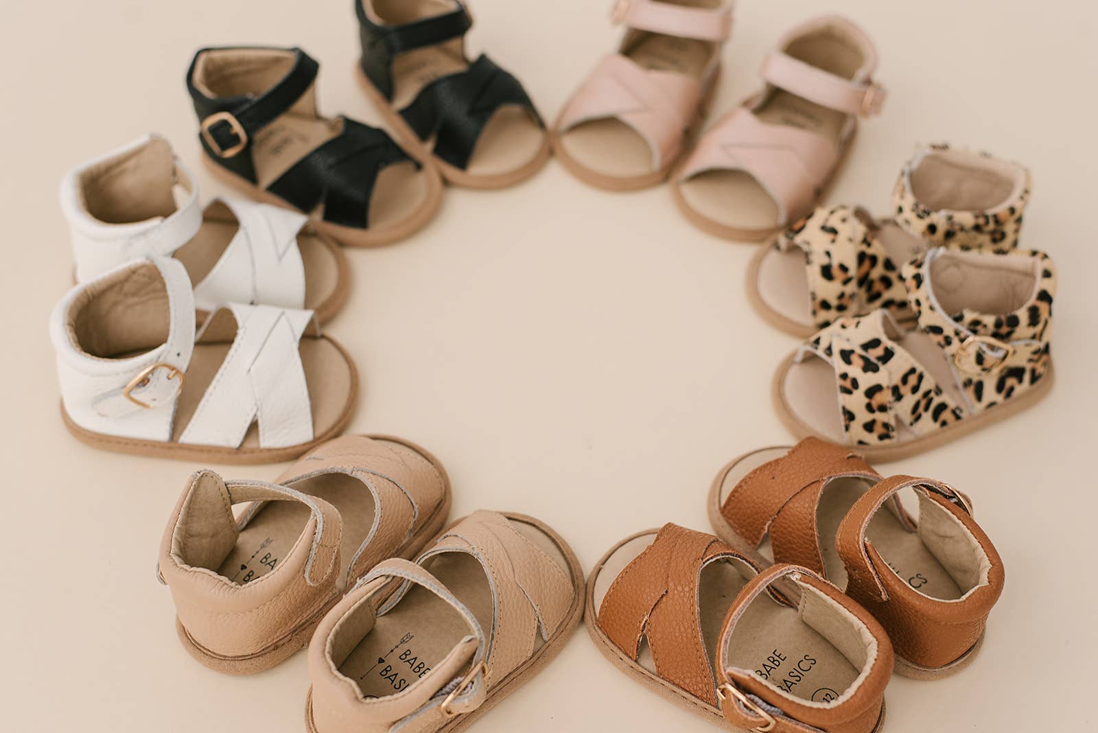 Blush Split-Soled Leather Baby Sandals