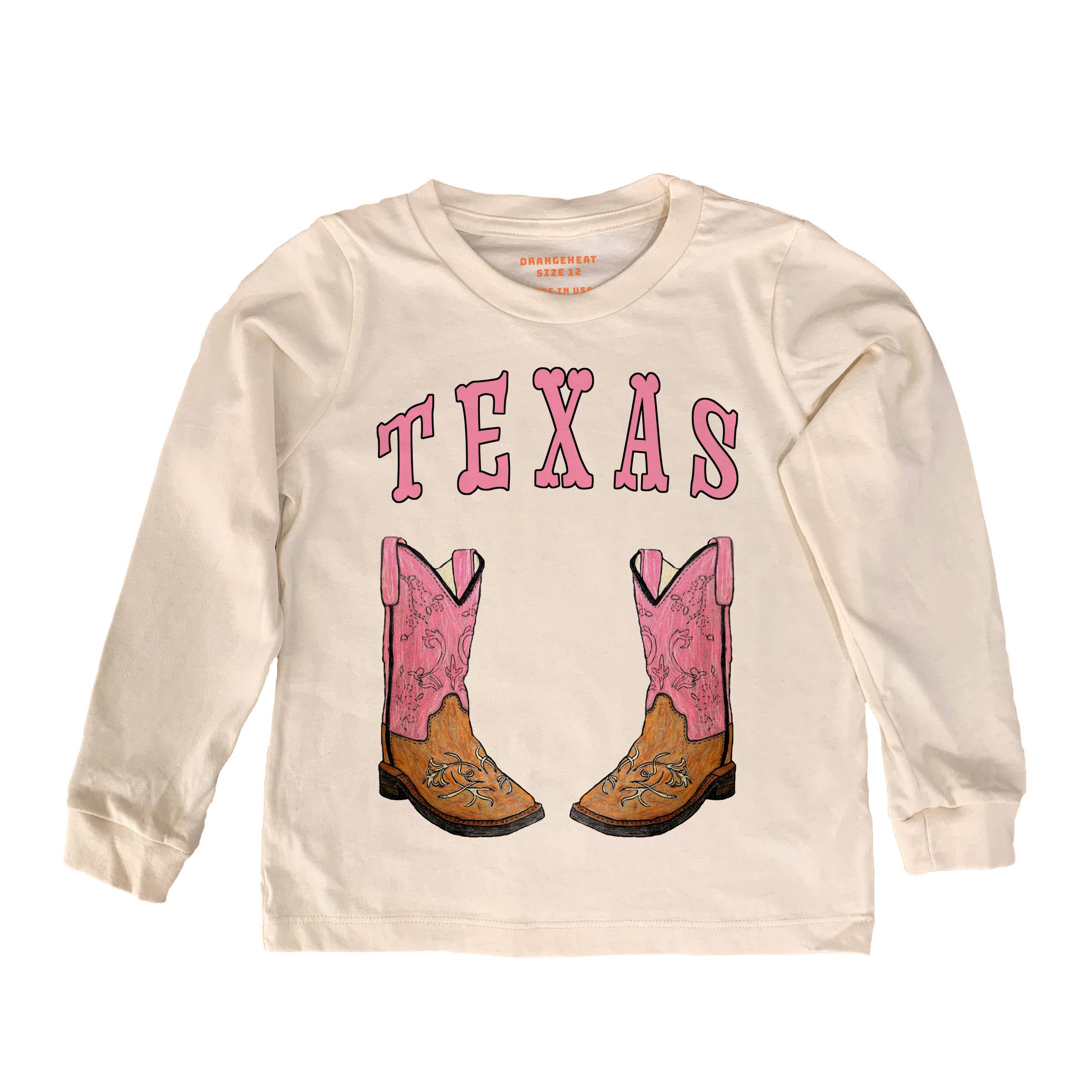 Pink Texas Boots - Kids Organic Tee/Long Sleeve