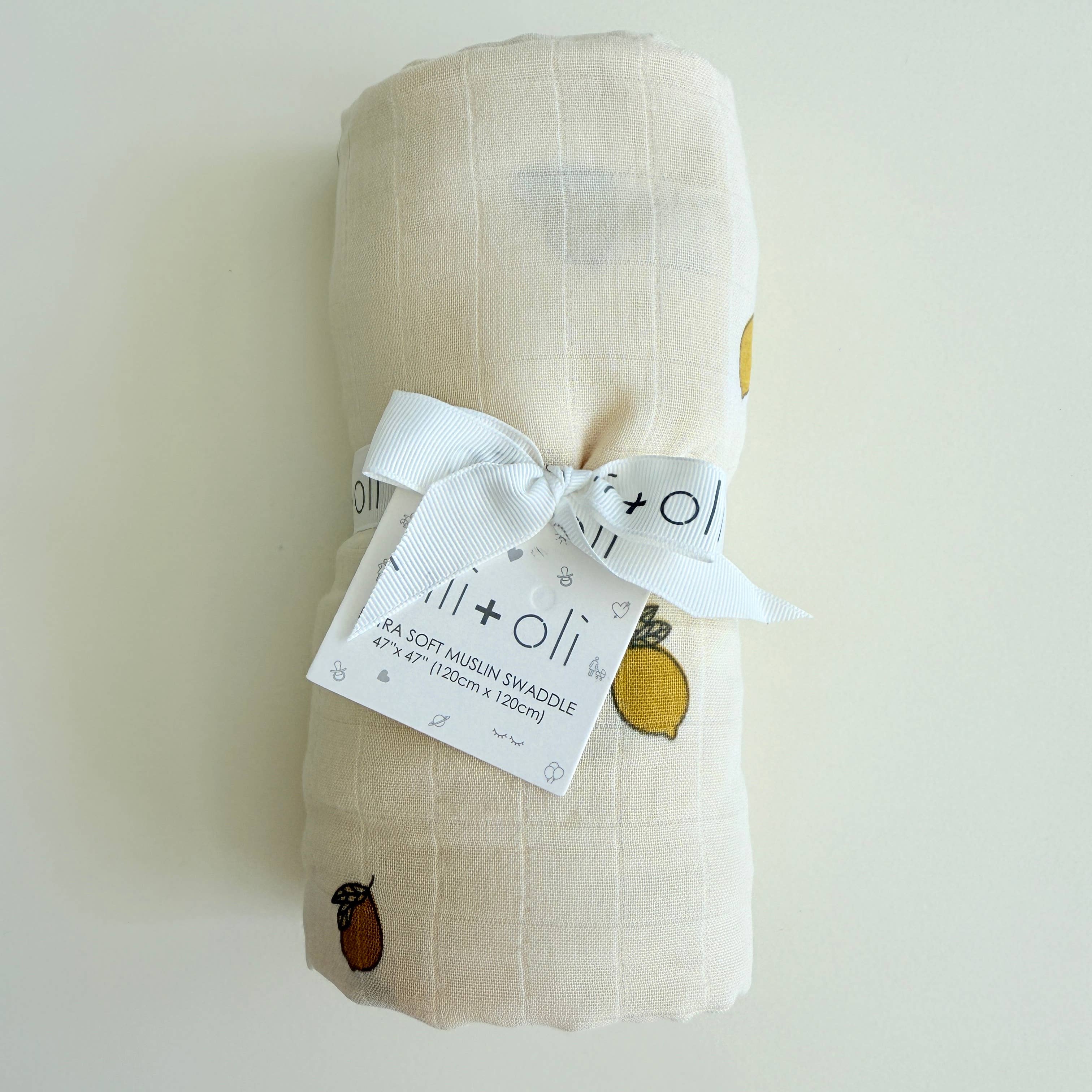 Bamboo Muslin Swaddle Baby Blanket - Lemons