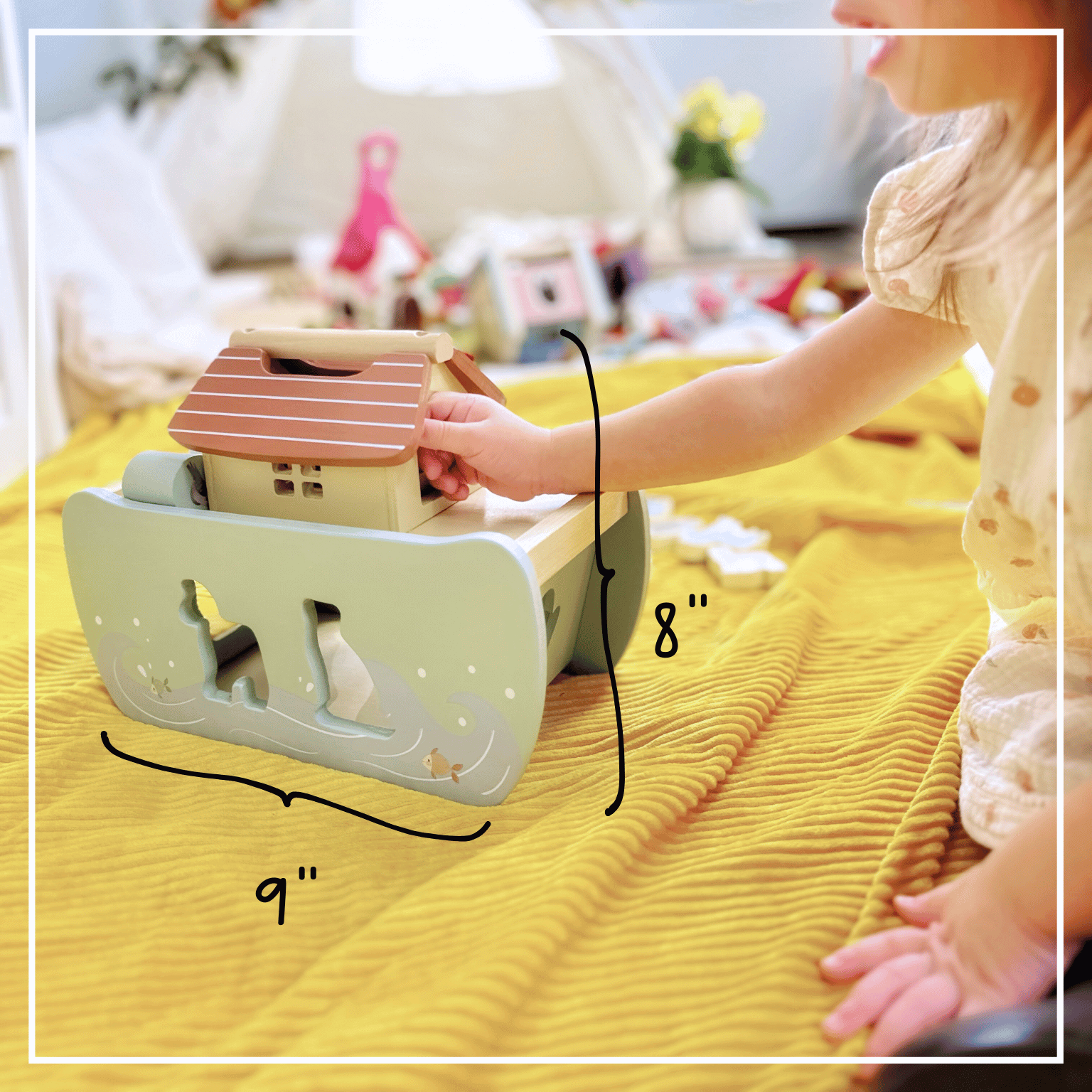 Noah's Ark Shape Sorter - Wooden Animal Toy Ages 2+