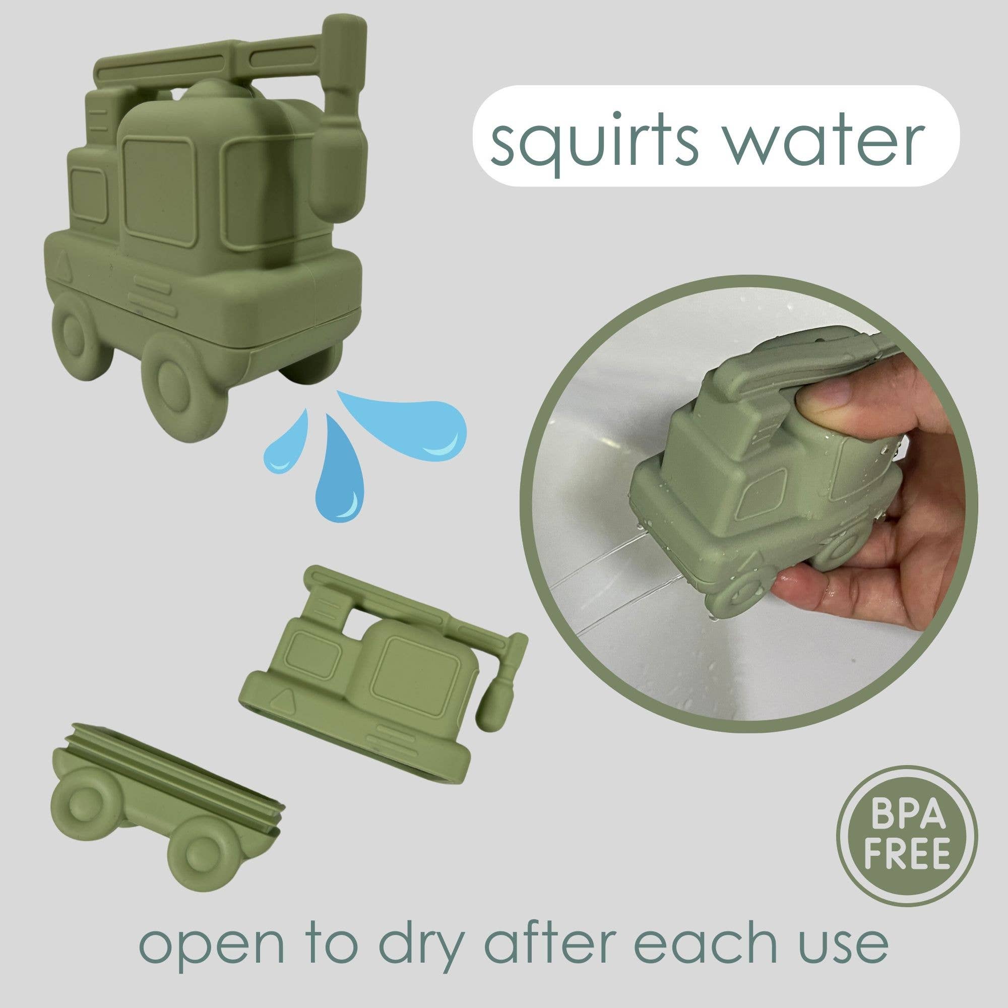 Ali+Oli Squirt Water Bath Toy Set (Construction) Mold Free