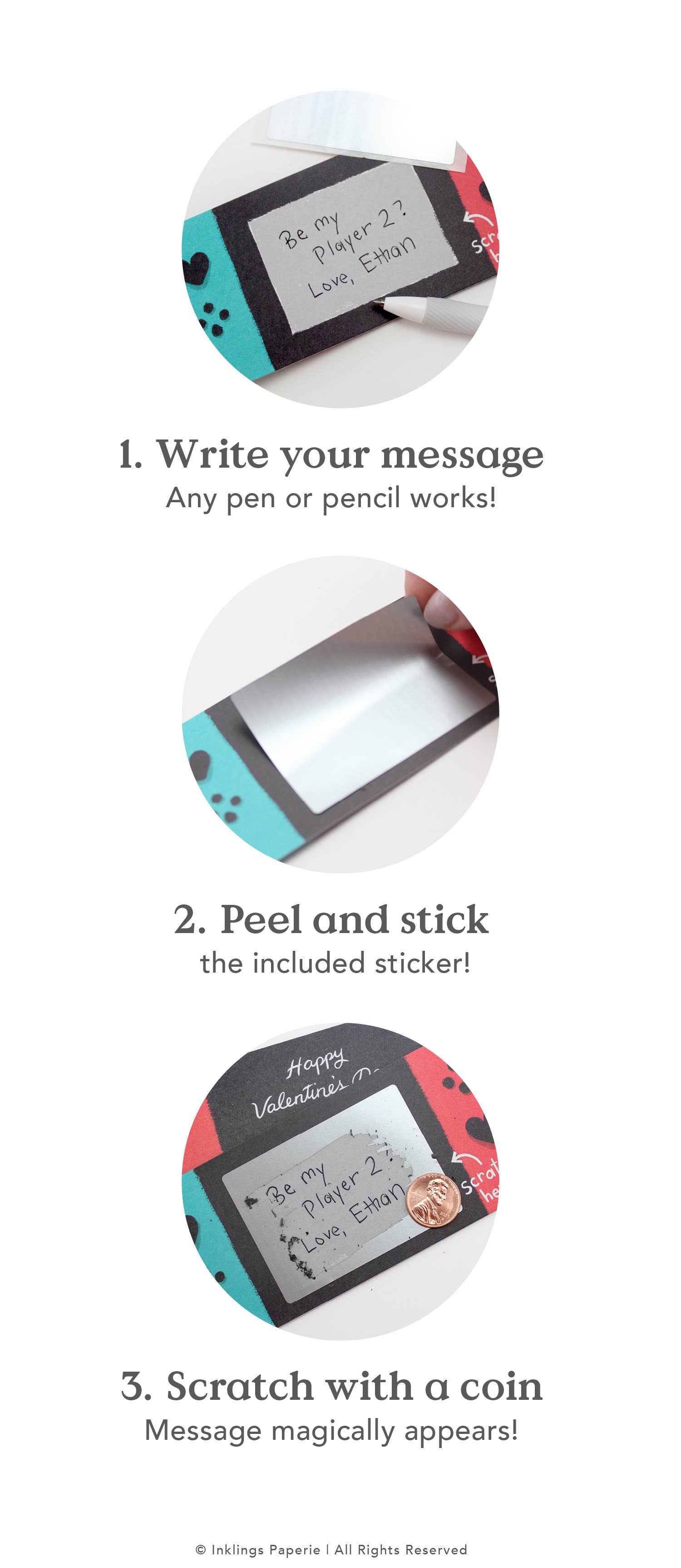 Scratch-off Valentine Cards - Game On