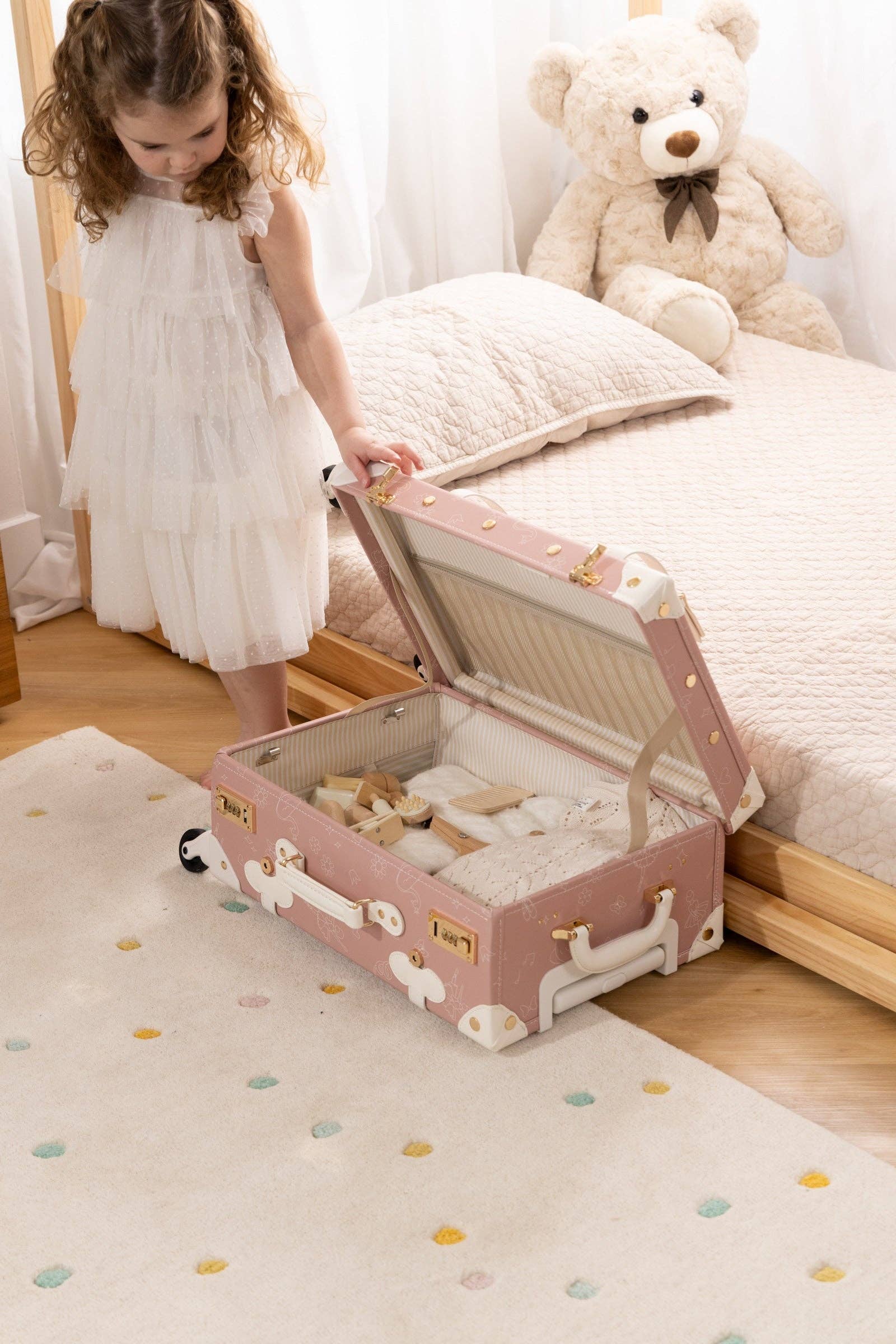 Vegan Leather Carry-On Suitcase - Ballerina