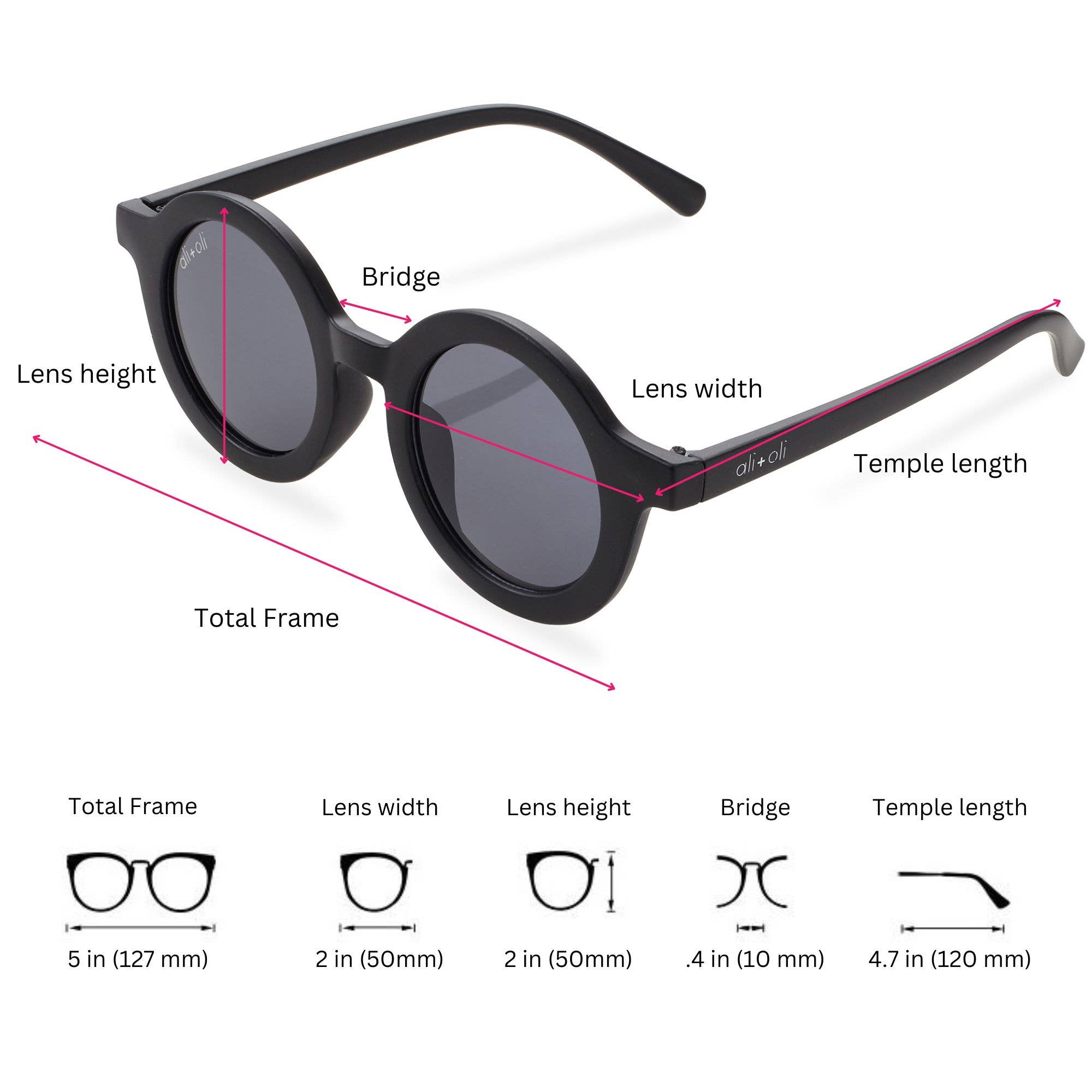 Kids Sunglasses Round - Black