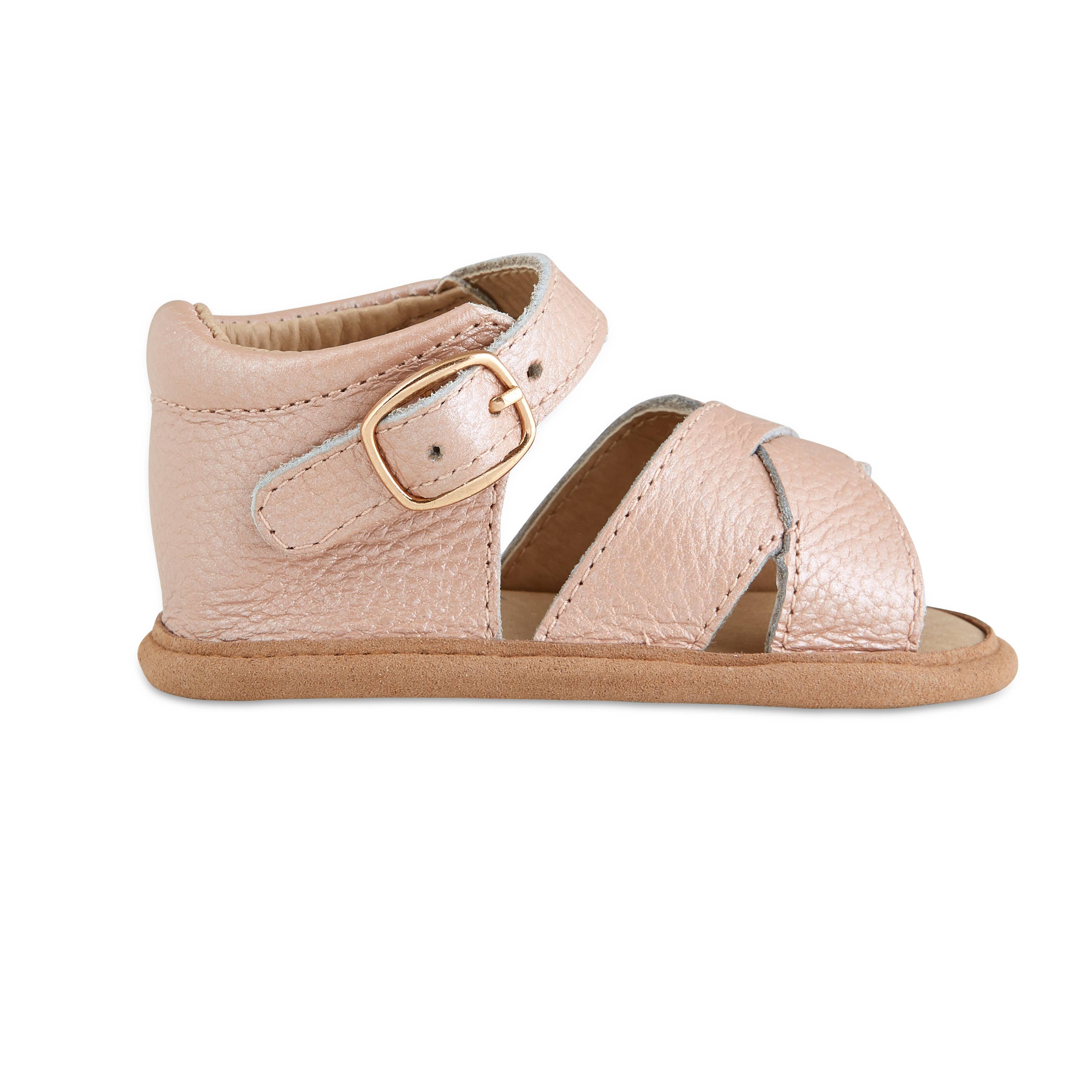 Blush Split-Soled Leather Baby Sandals