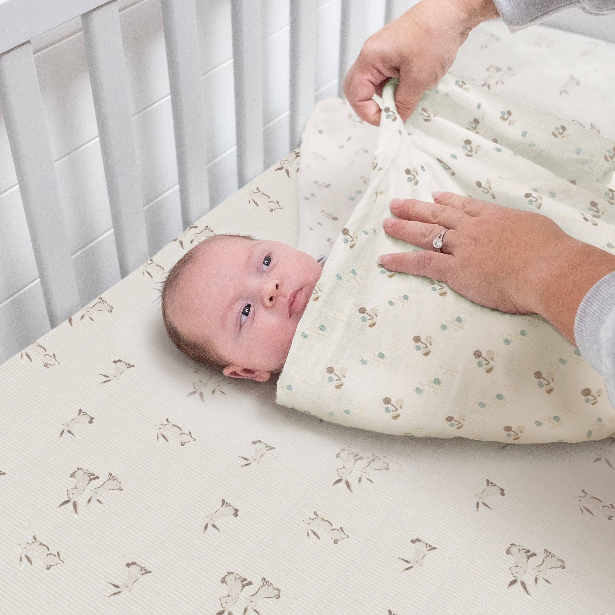 Organic Cotton Bunny Fitted Crib Sheet
