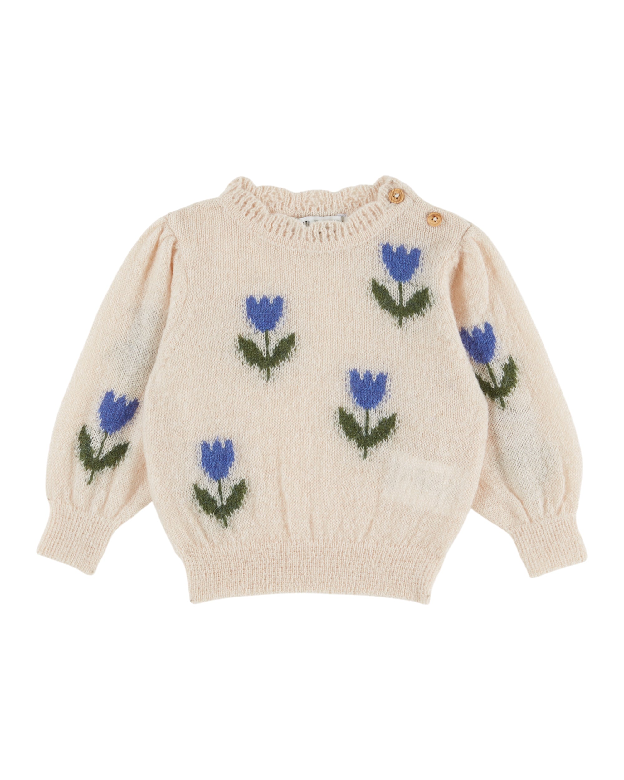 Intarsia Tulips Pullover