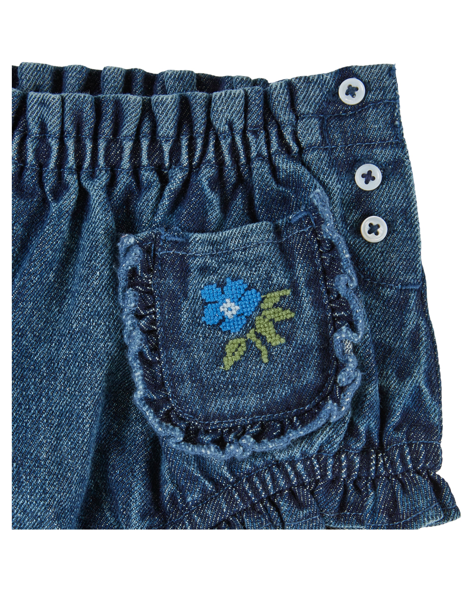 Denim Embroidered Bloomer