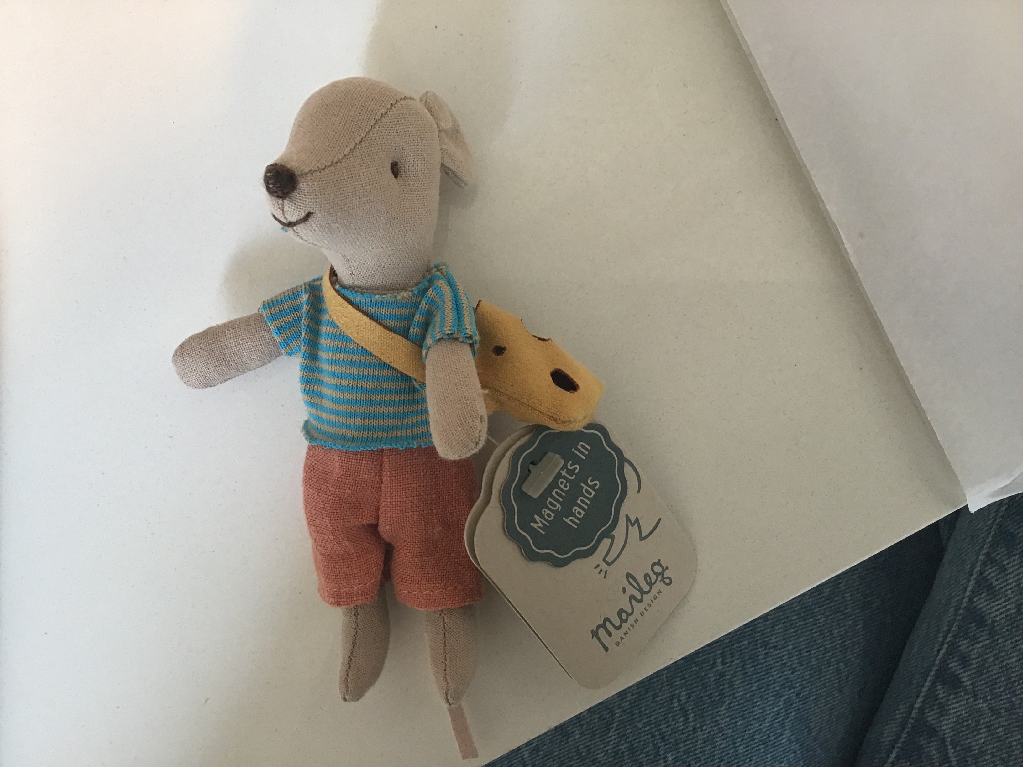 Maileg mouse with bag - little brother