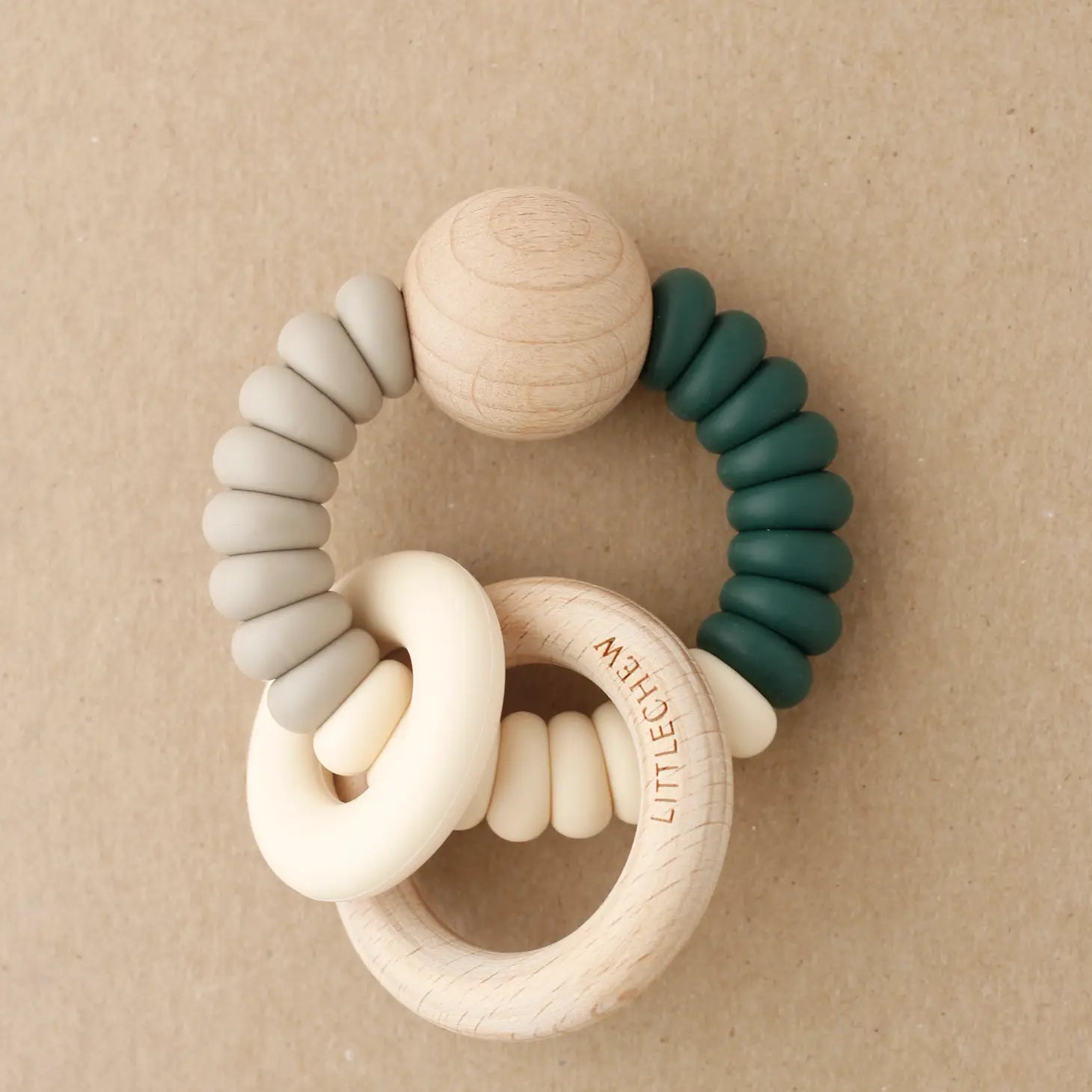 Little Chew Rattle Teether, Pine