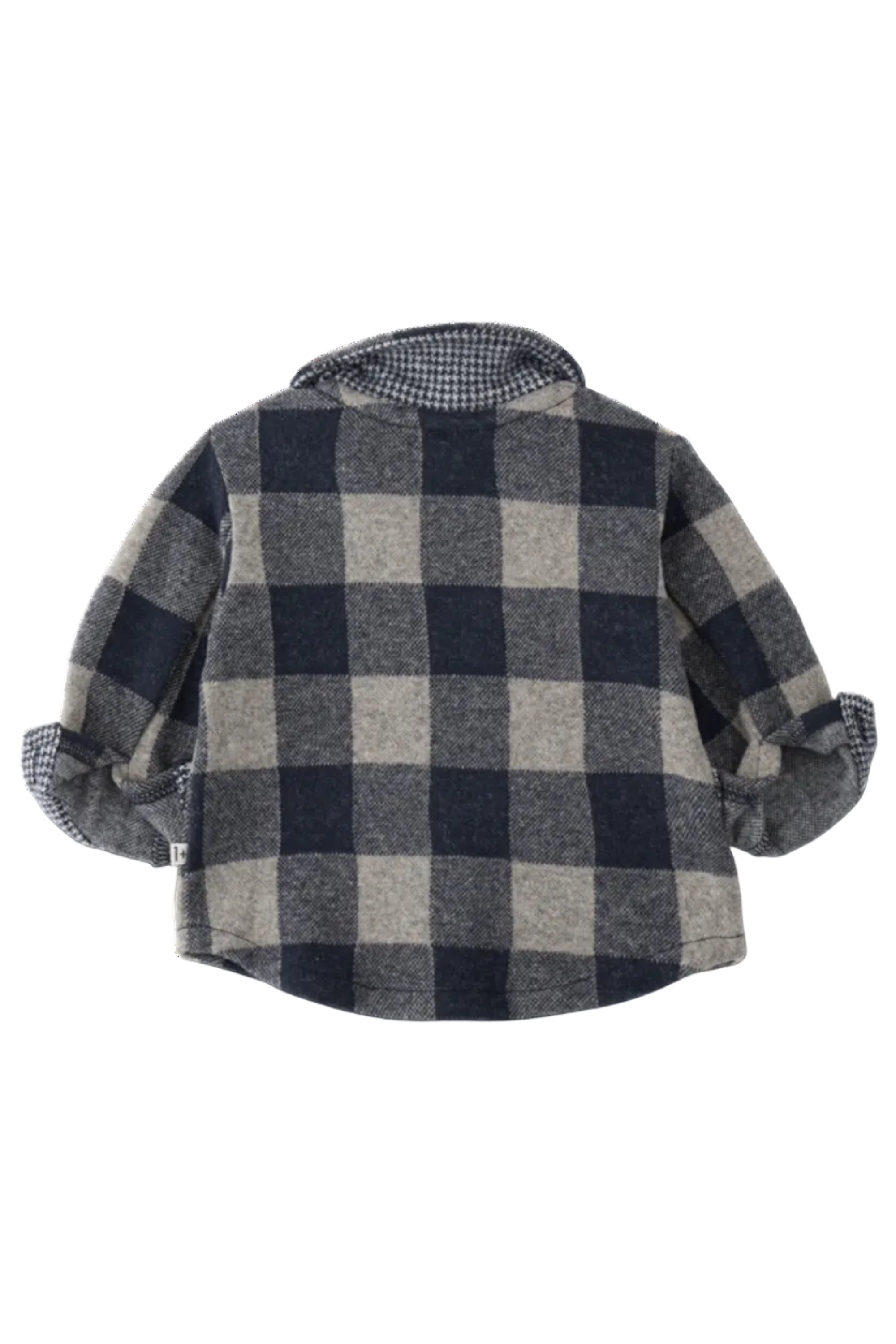 Plaid jacket with a hood on a white background