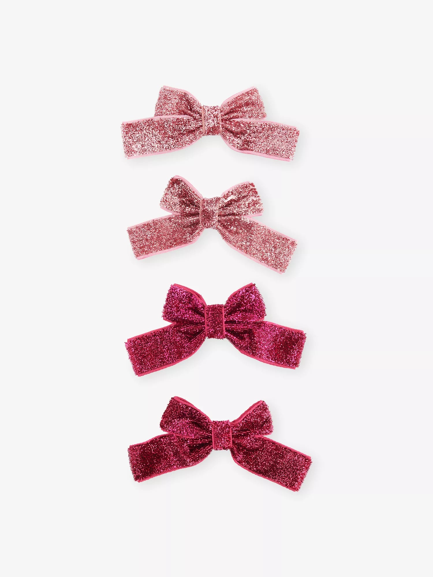 Konges Slojd 4 Pack Glitter Bow Hair Clips - Pink Mix