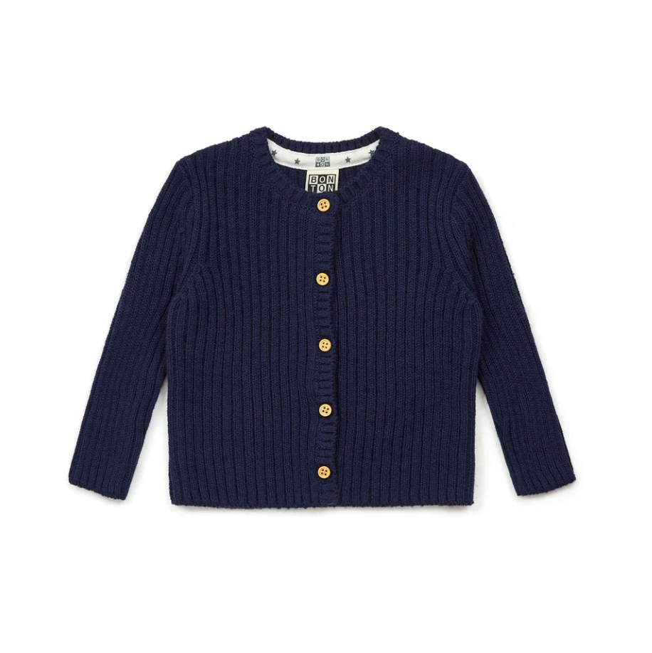 Bonton Navy Baby Boy Cardigan