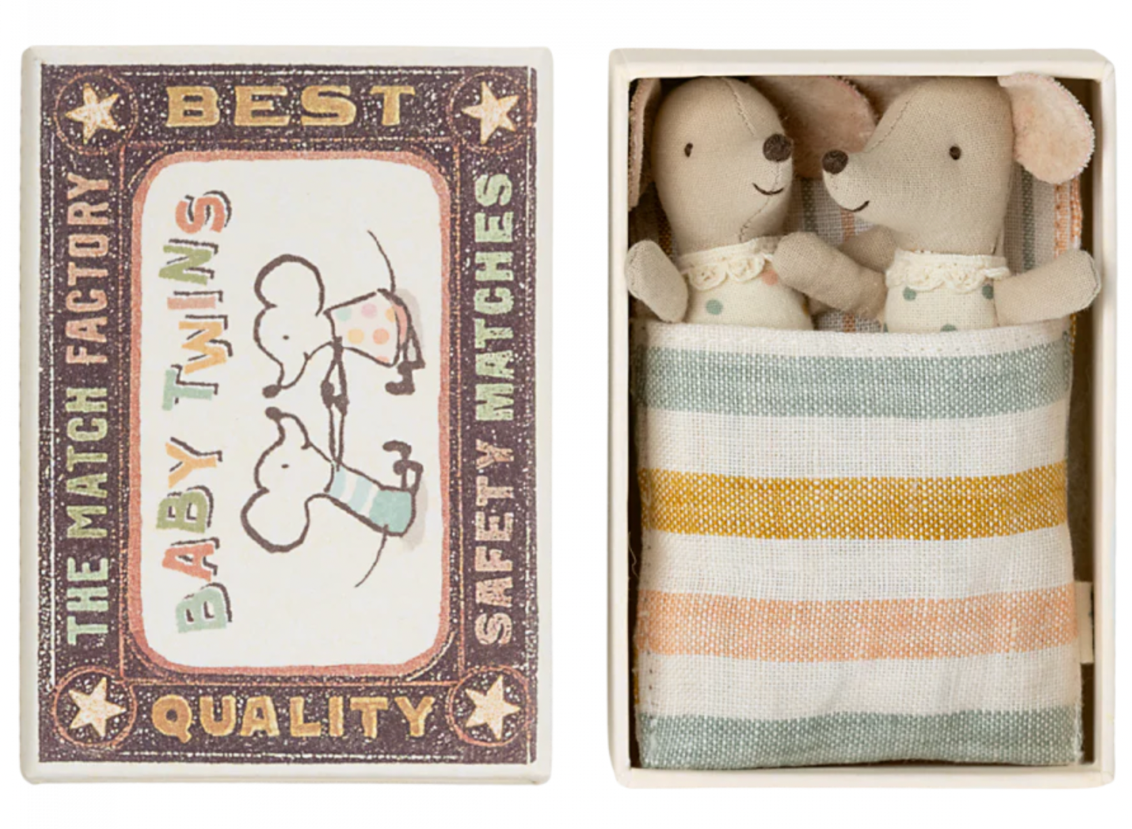 Maileg Twin Baby Mice In Matchbox