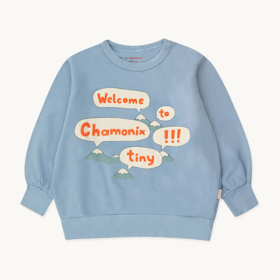 TinyCottons Welcome Sweatshirt, Milky Blue