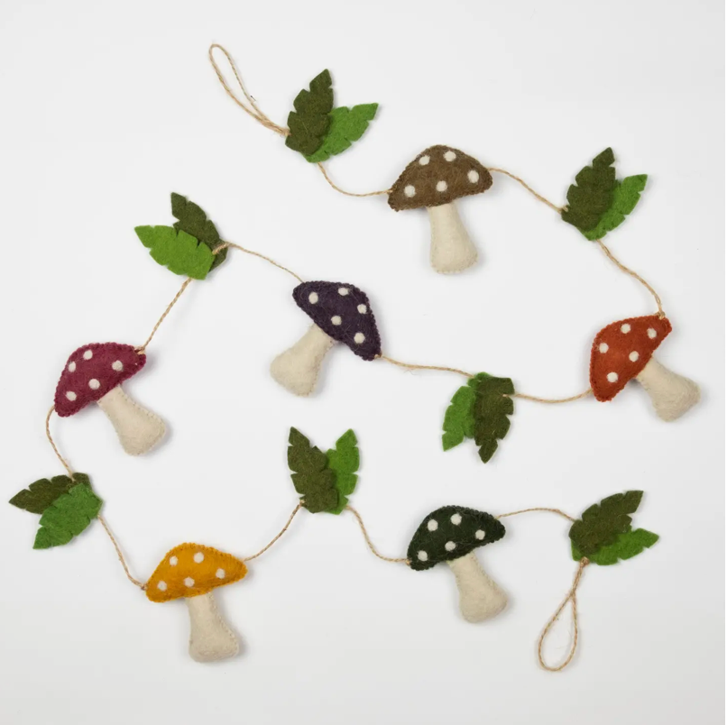 Felt Fall Mushroom Garland