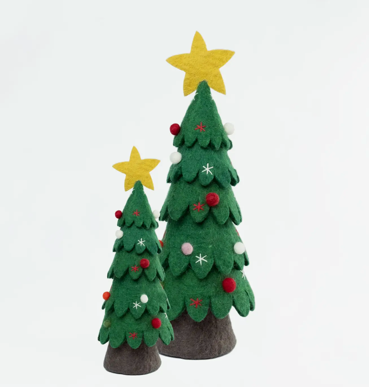 Colored Balls Felt Christmas Tree - Multiple Sizes
