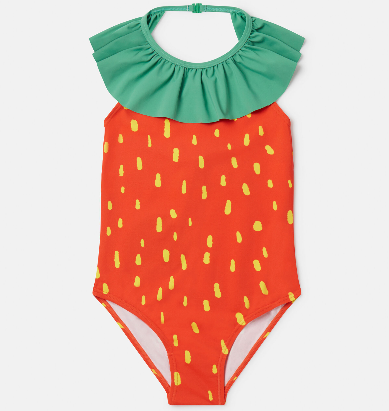 Stella Girl Strawberry Spots Swimsuit with Frill Detail