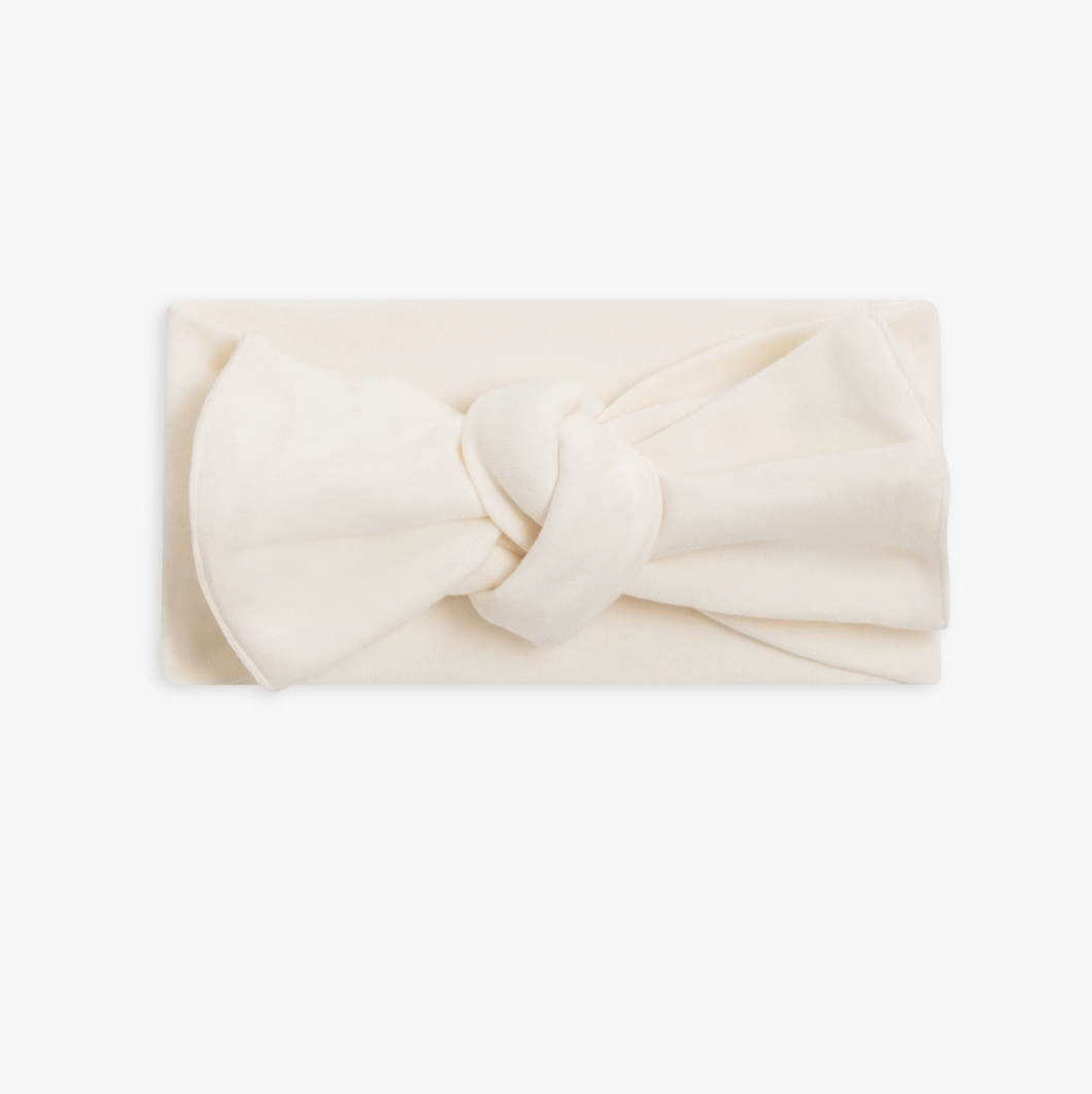 Colored Organics Baby Knot Bow Wrap - Ivory
