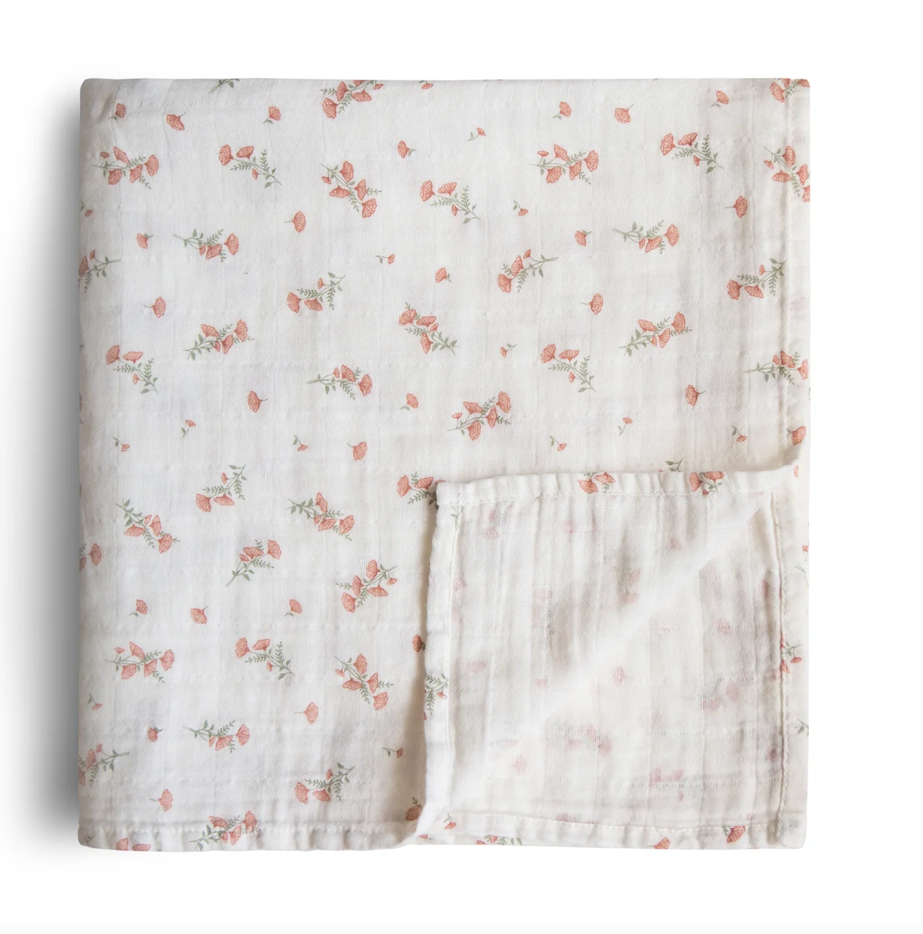 Muslin Swaddle Organic Blanket - Pink Flowers