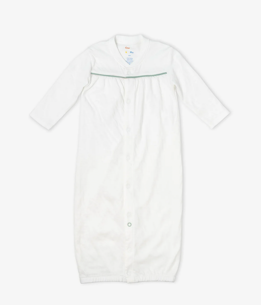 Oso and Me Gown -Green Piping