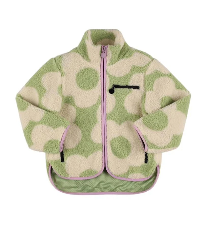 Stella Girl Graphic Flowers Teddy Jacket