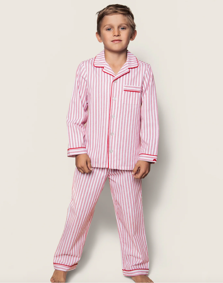 Petite Plum Twill Antique Red Pajama Set