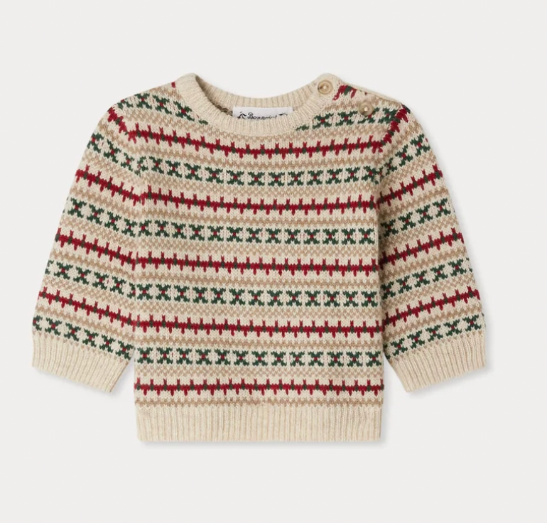 Bonpoint Pull Dalmire - Christmas Baby Boy Sweater