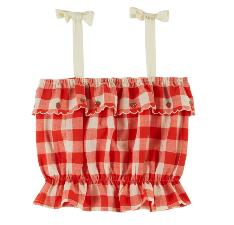 Emile et Ida Top Brodee Carreau