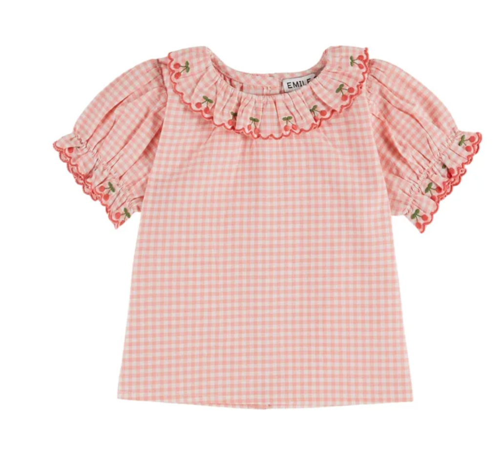 Emile Et Ida Blouse Vichy Col Brode