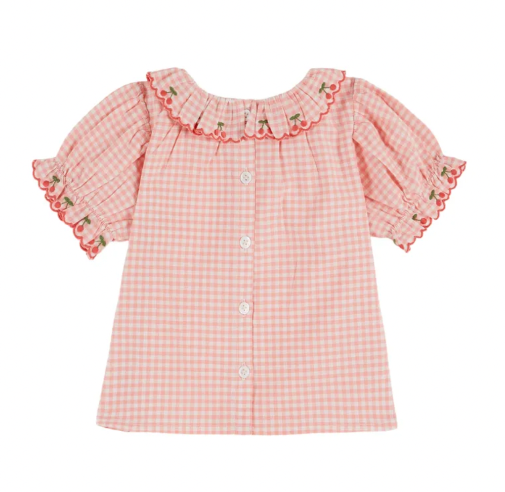 Emile Et Ida Blouse Vichy Col Brode