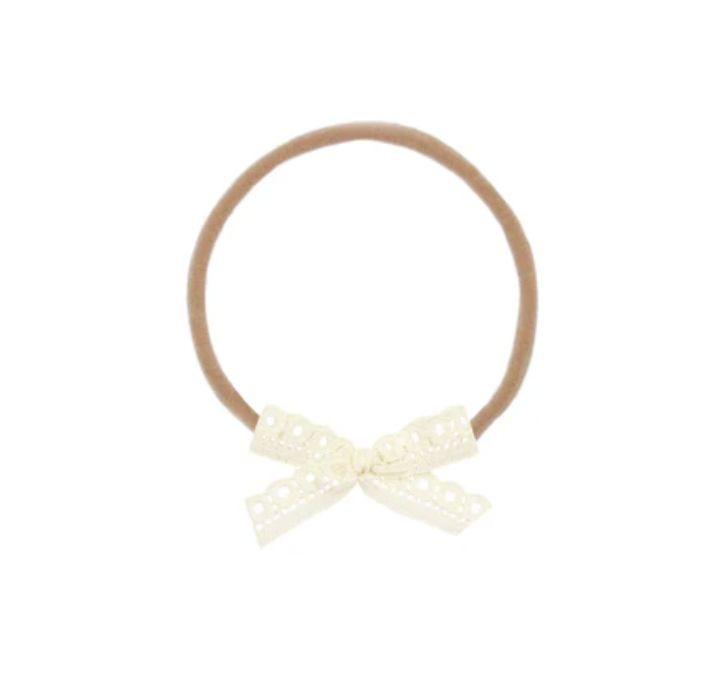 Loulou & Company Lace Bow - Mini Cream