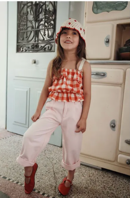 Emile et Ida Top Brodee Carreau