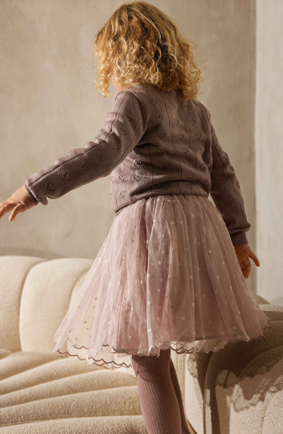 Solvig Skirt - Cloud Gray Hearts