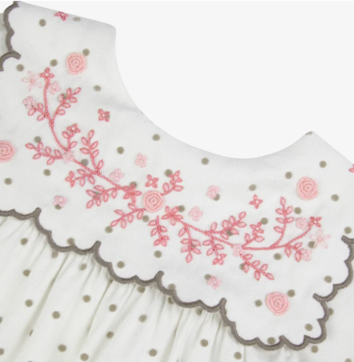 Close up pink embroidery detailing