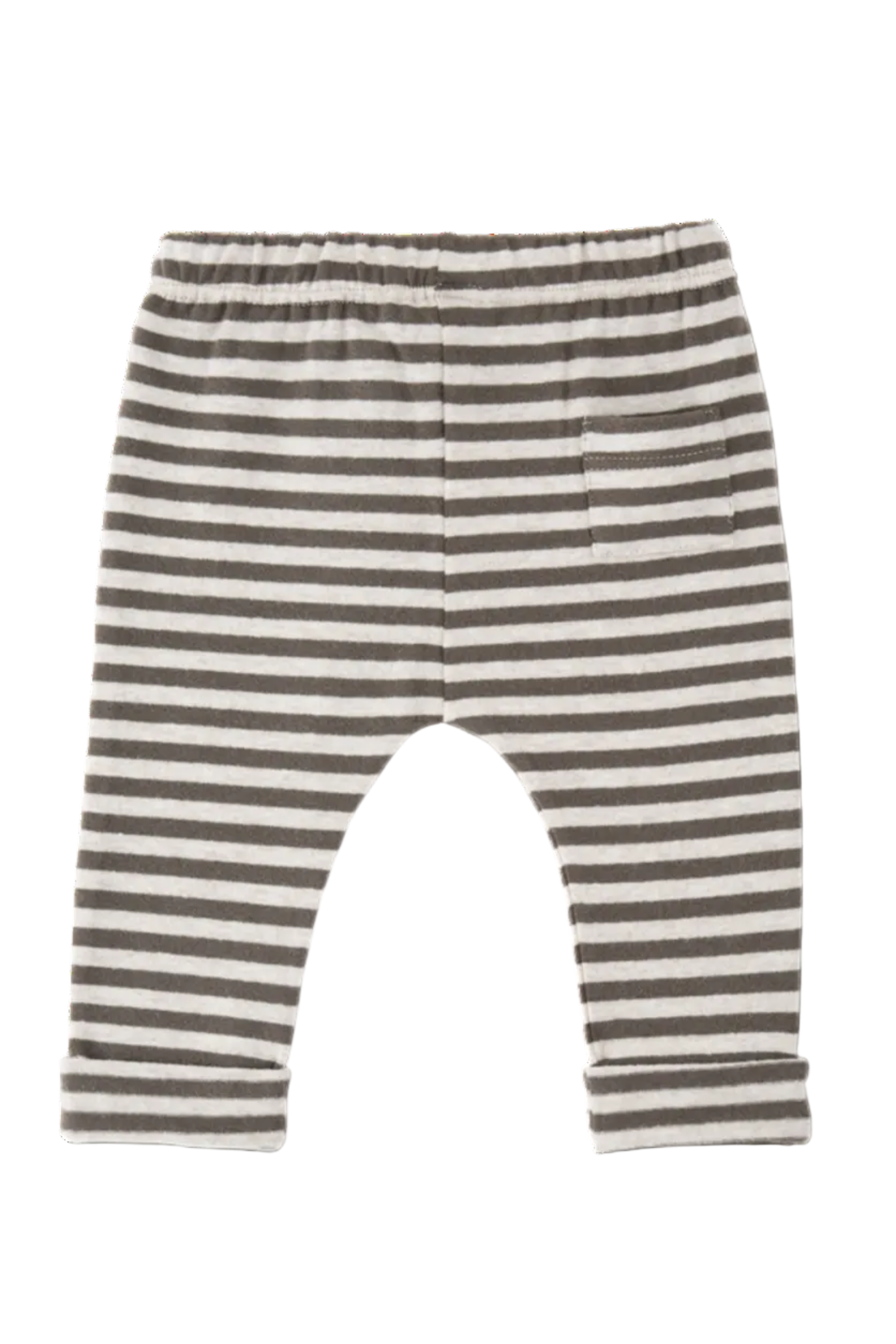 Striped baby leggings on a white background