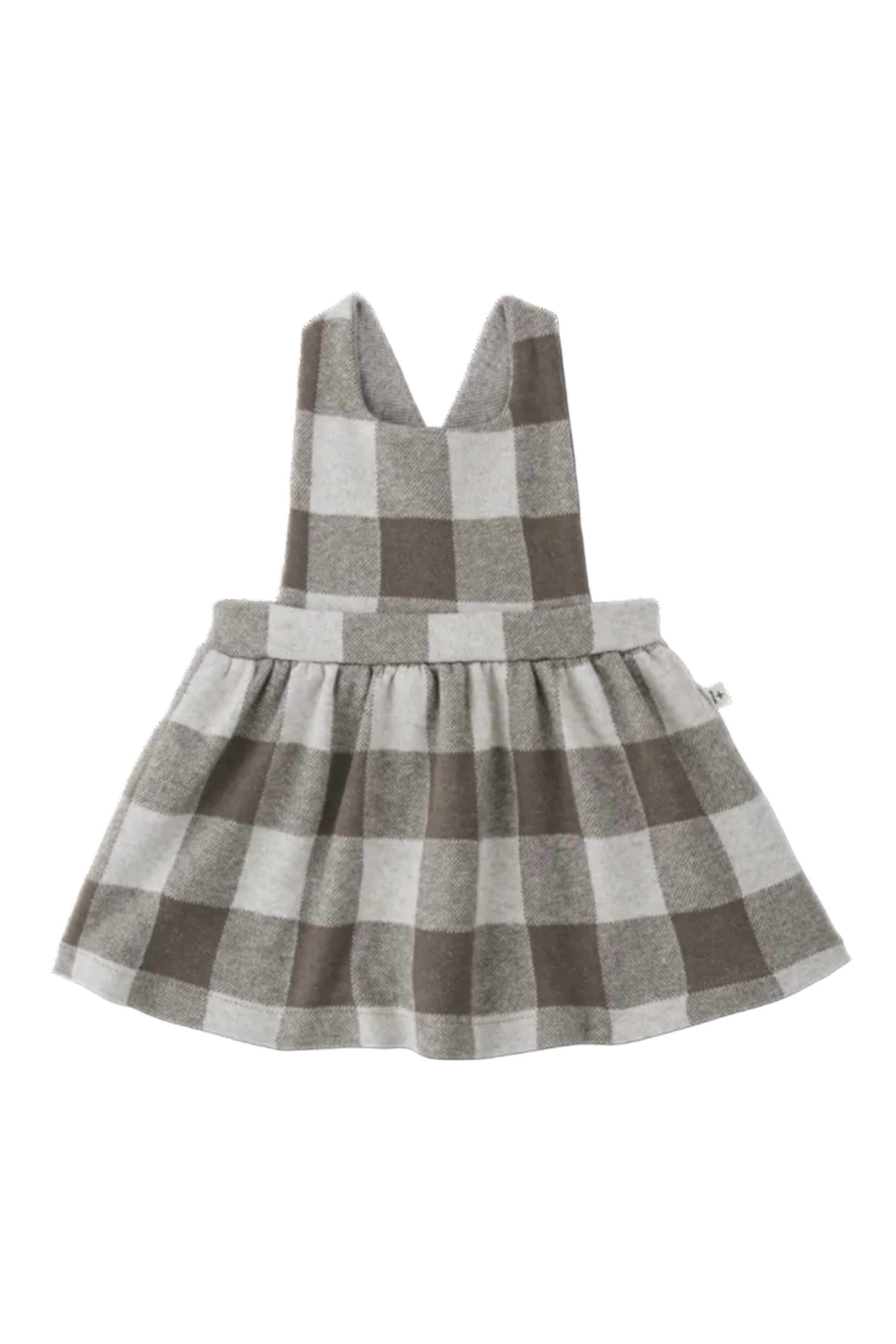 Plaid dress with straps on a white background