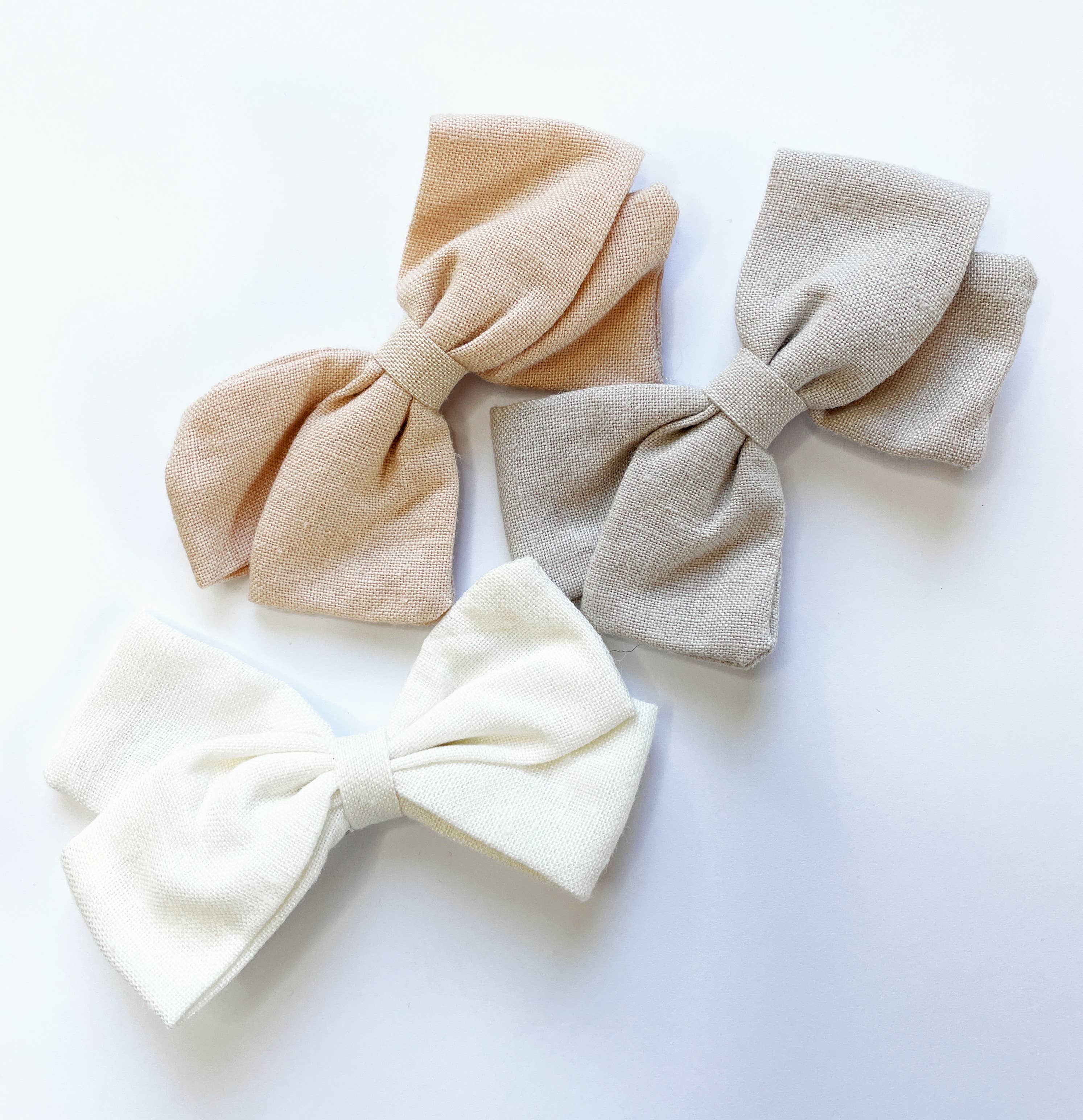 Emma Fabric Bows- Pigtail Bows - Multiple Colors