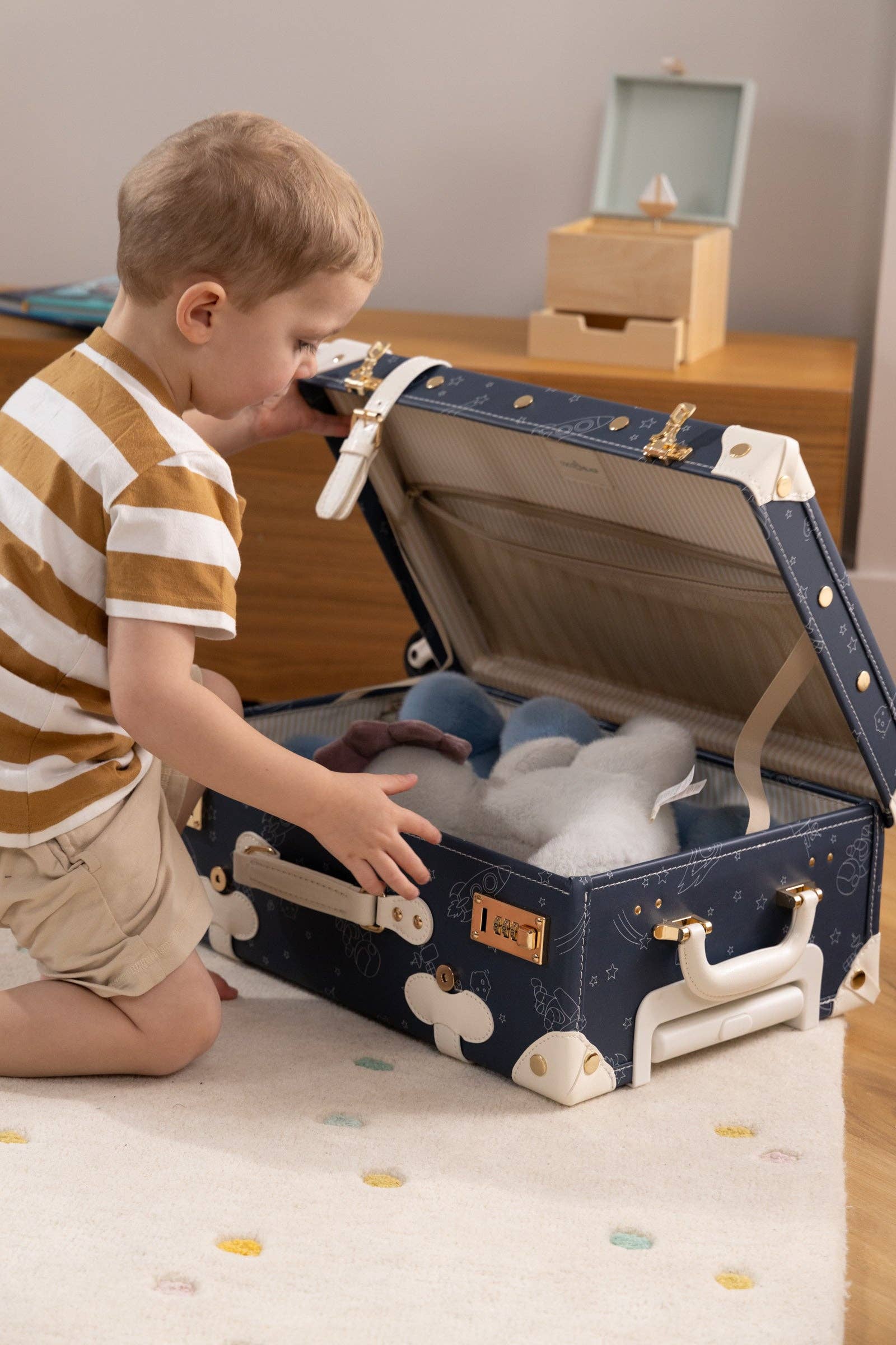 Vegan Leather Carry-On Suitcase - Space