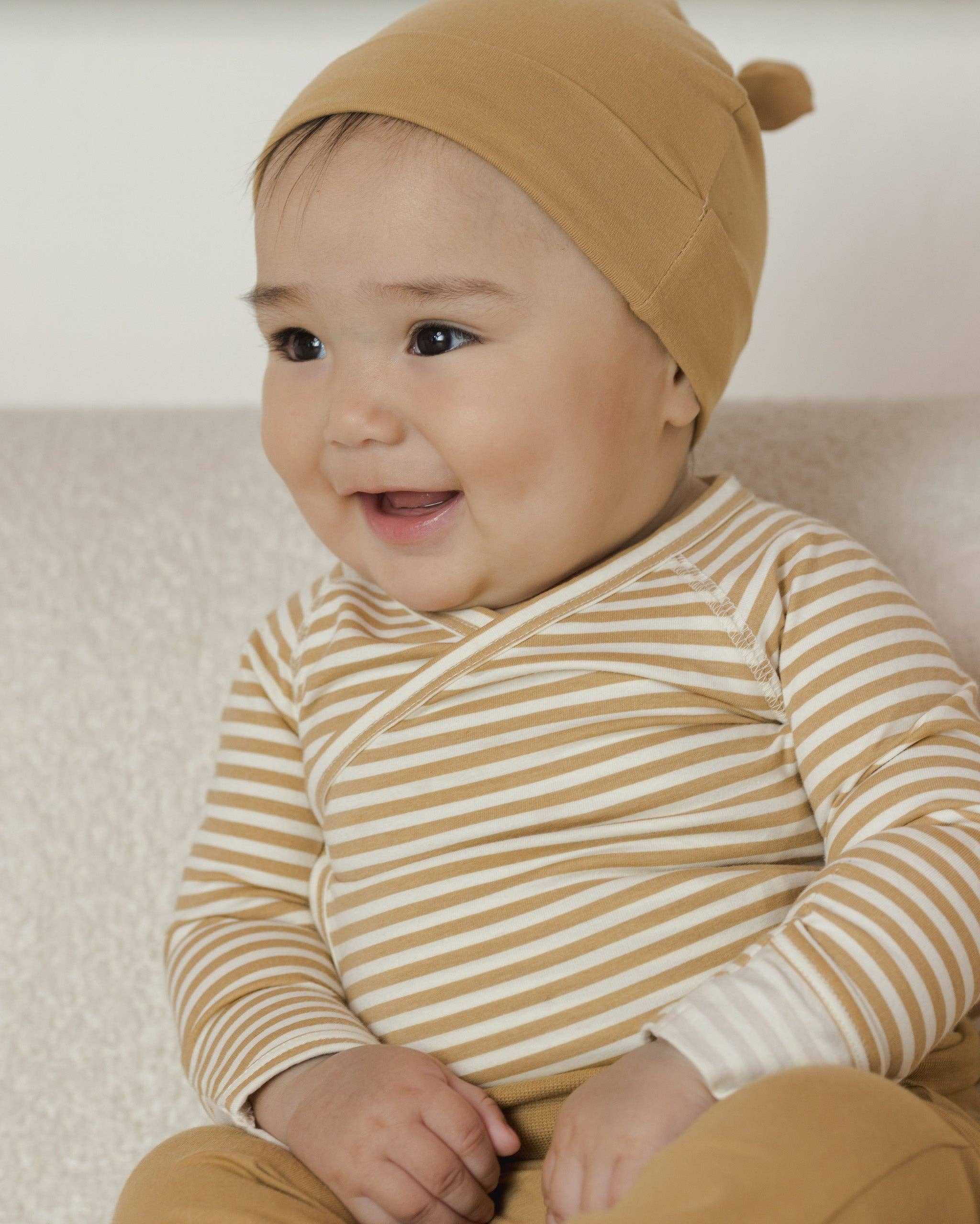 Side Snap Bodysuit - Honey Stripe