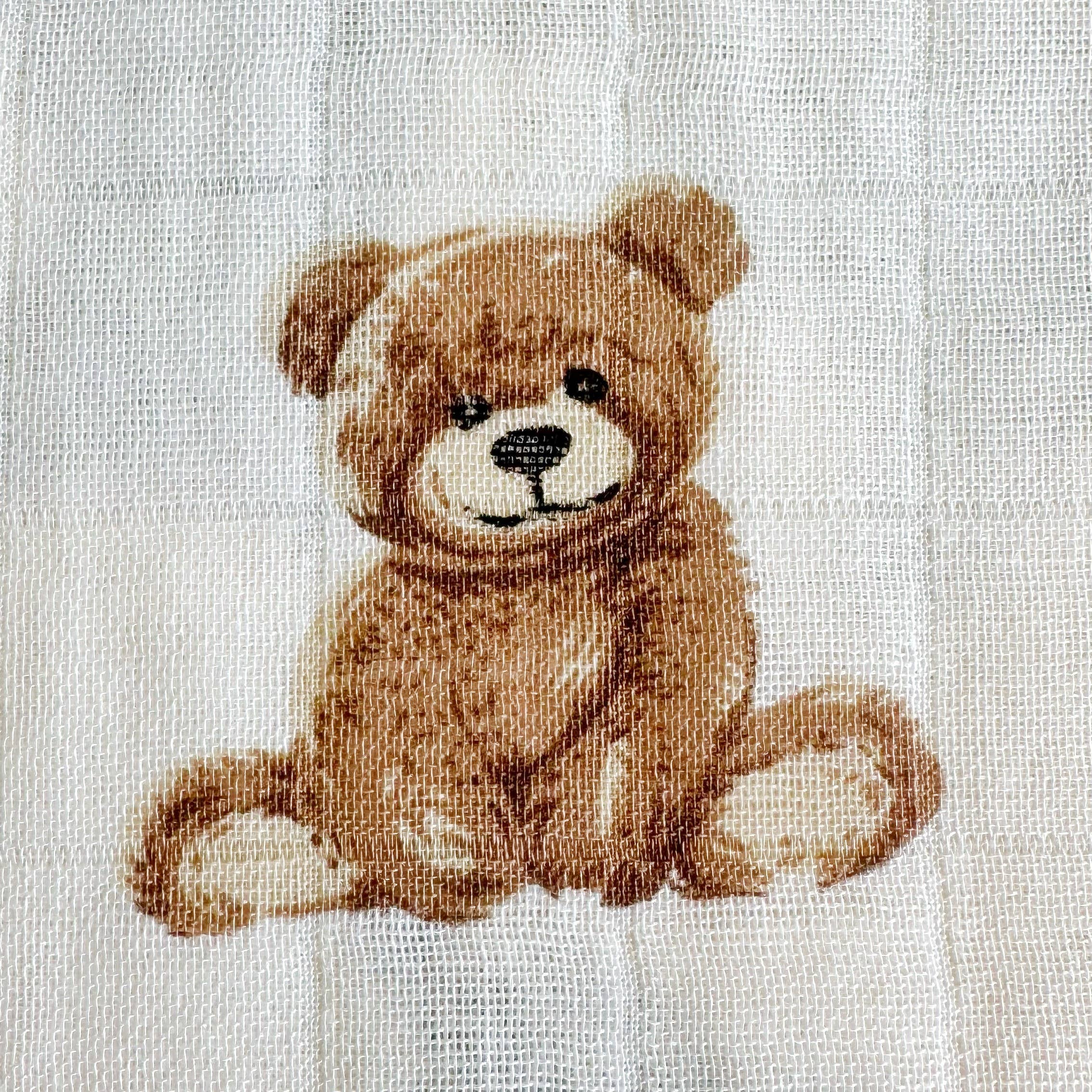 Bamboo Muslin Swaddle Baby Blanket - Teddy Bear