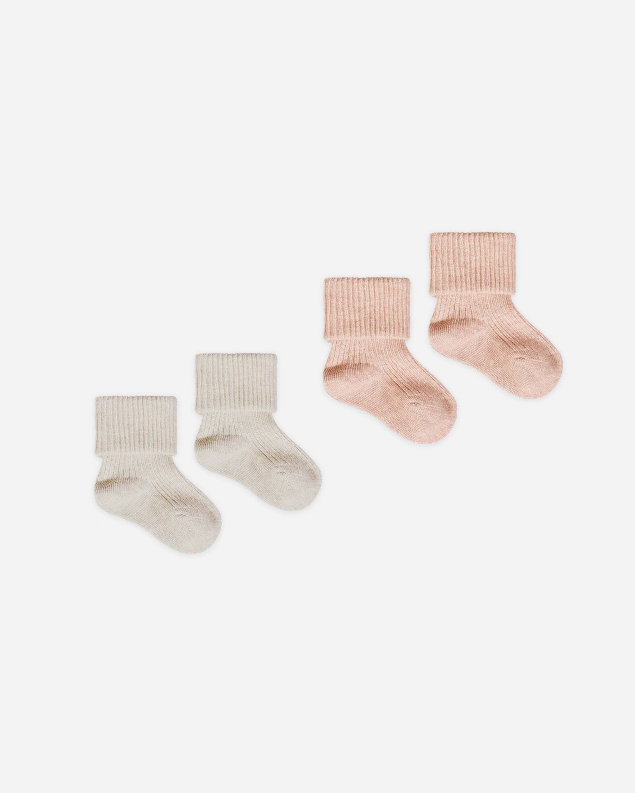Melange Socks Set - Oatmeal, Rose