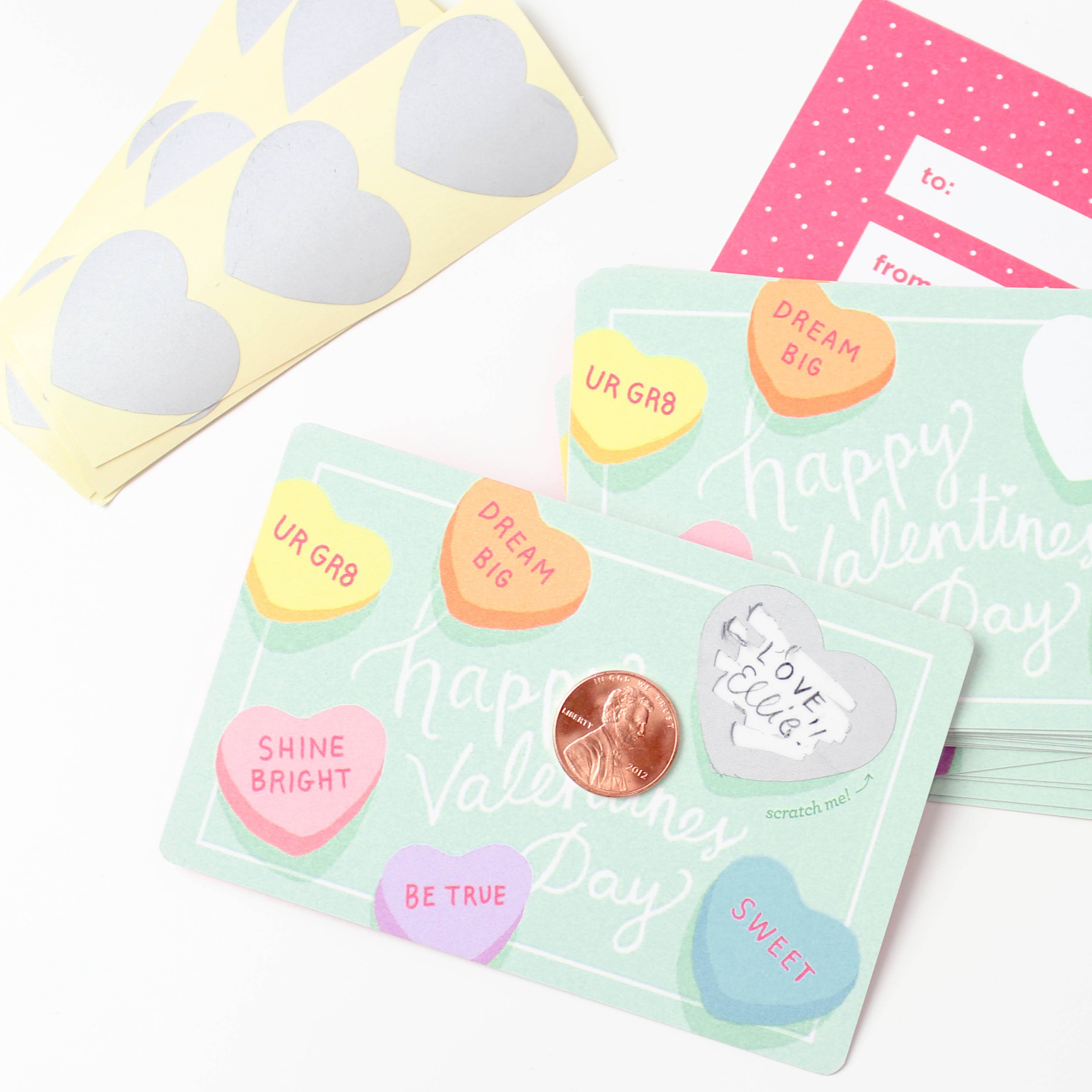 Scratch-off Valentine Cards - Sweethearts