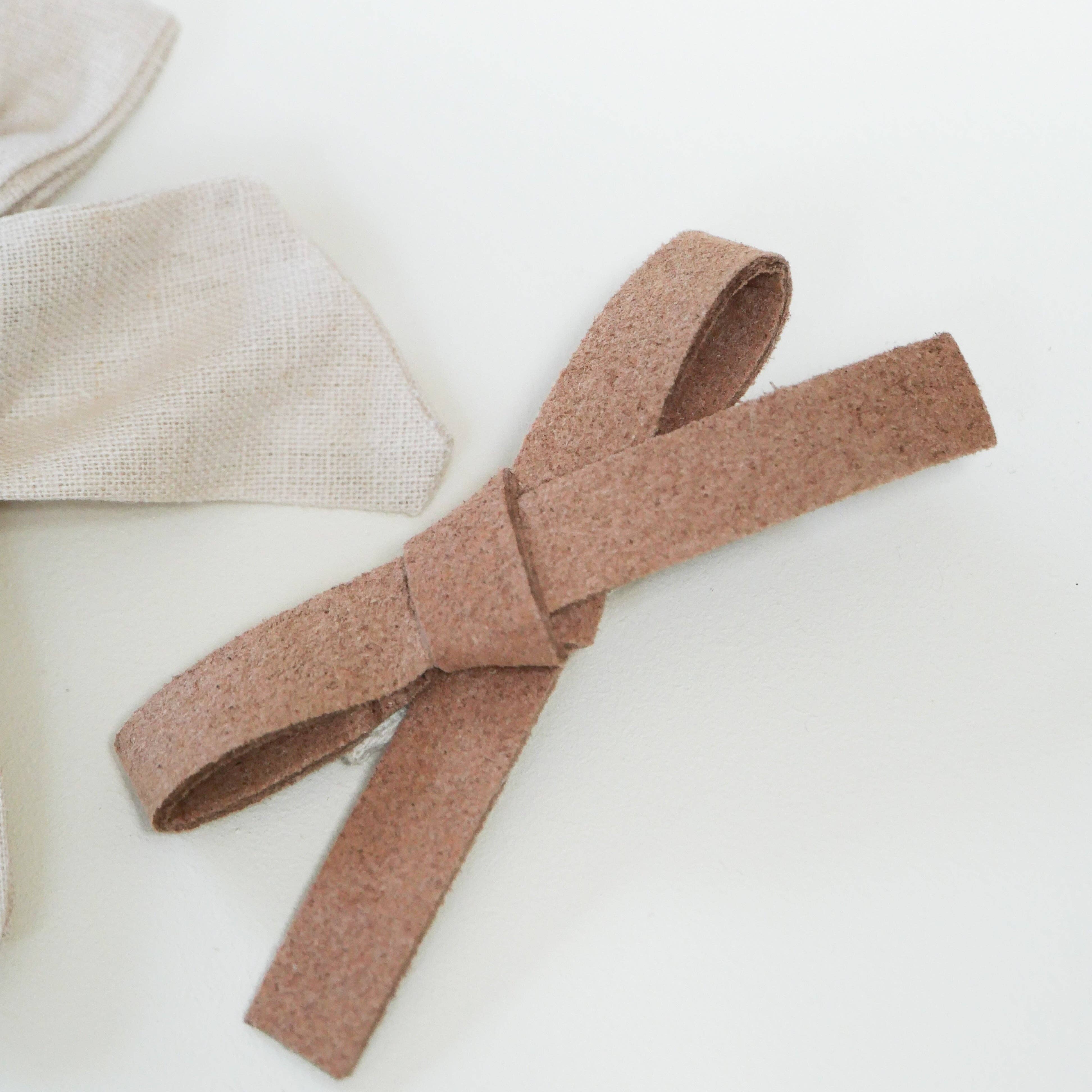 Beige And Nubuck French Barrette Duo