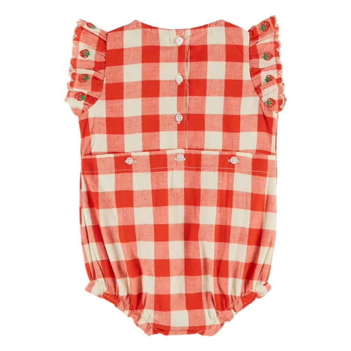 Emile et Ida Strawberry Embroidered Romper