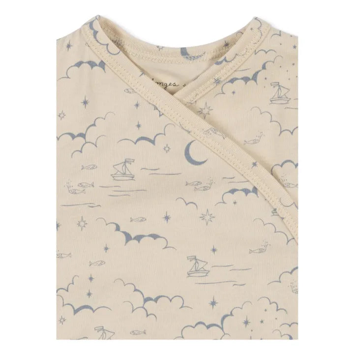 Konges Slojd Basic LS Newborn Body GOTS - Cielo Marino